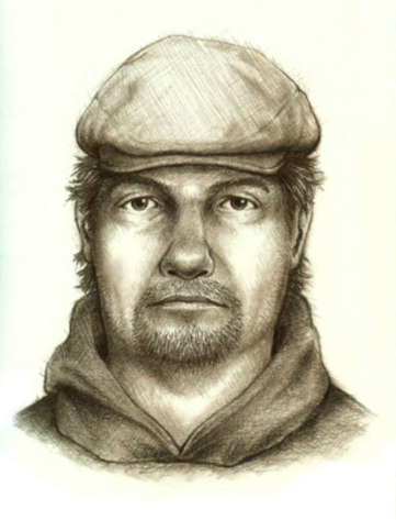The sketch released by police of the man on the bridge