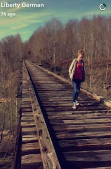 Libby’s snapchat of Abby on the bridge