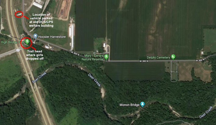Original map (with location of abandoned vehicle) source: Google maps