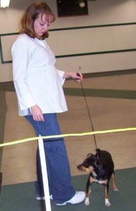 A pregnant Bobbi Jo Stinnett at a dog show (source: Find A Grave)