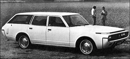 A car similar to the one Dorothy would have owned, a 1973 white Toyota station wagon (source: Classic Car Catalogue)