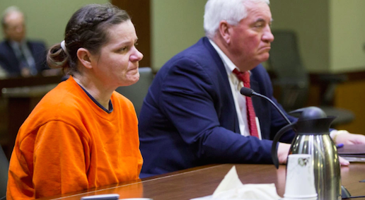 Brooke Crews in court with her lawyer in December 2017 (source: twincities.com)