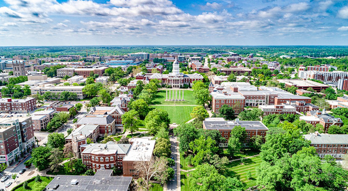 Aerial view of University of Missouri (Mizzou) Campus (source: pixabay.com)