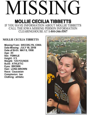 A missing poster of Mollie (source: The Daily Iowan)