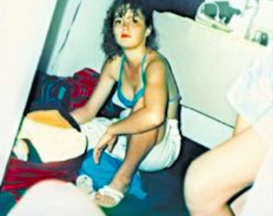 Michelle in the motel room before the drove to the boat launch (source: Murderpedia)