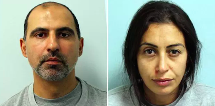Mugshots of Ouissem Moudini and Sabrina Kouider (source: Le Journal du Dimanche)
