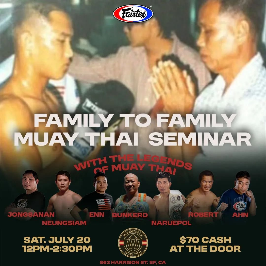 Fairtex Family USA Seminar 

We are getting the Fairtex legends together to help raise funds for Neungsiam's father P'Sri who sadly passed away this year. Proceeds will go directly to the funeral expenses.

When our family is in need we come together