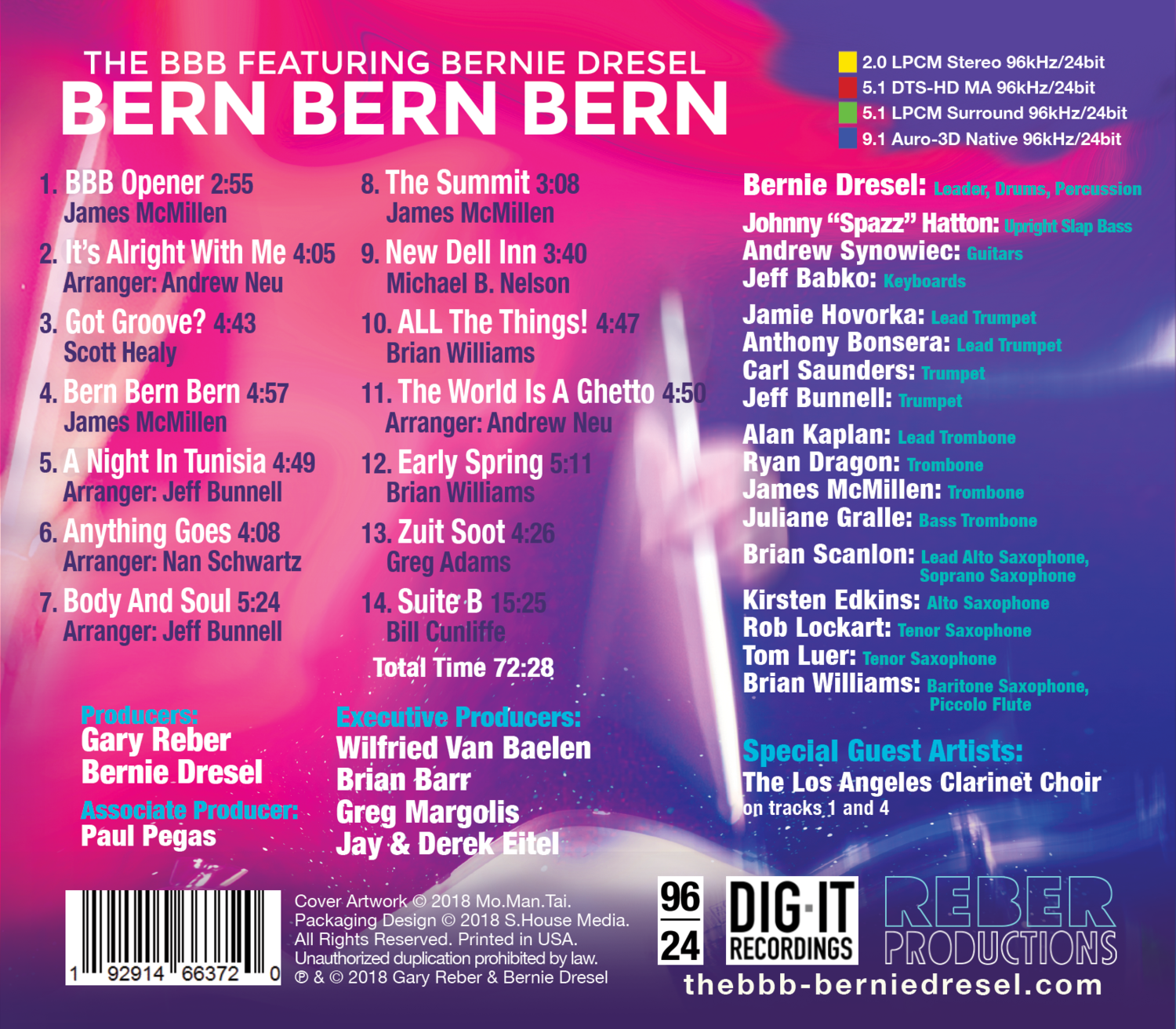 Planet Taiko mave Utilgængelig BERN BERN BERN (Pure Audio) Blu-Ray — The BBB Featuring Bernie Dresel