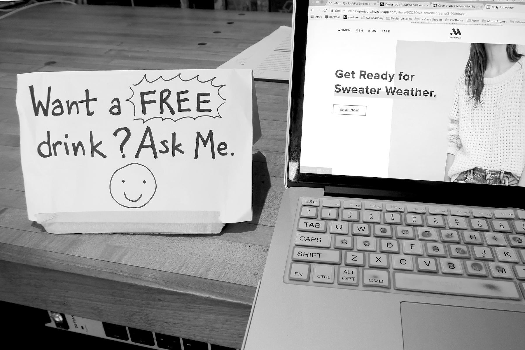 Recruiting participants at a coffee shop.