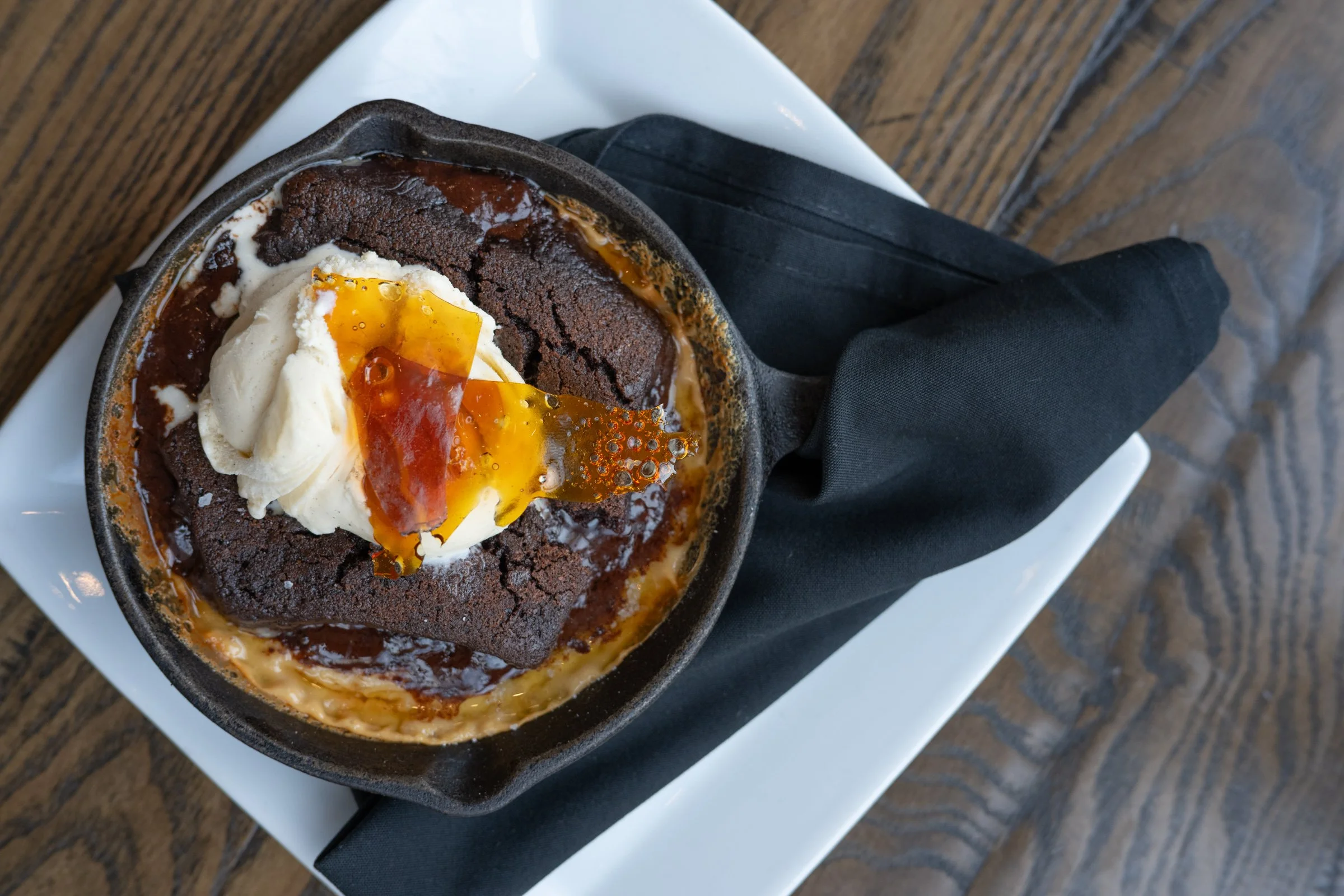 Salted Caramel Skillet Brownie