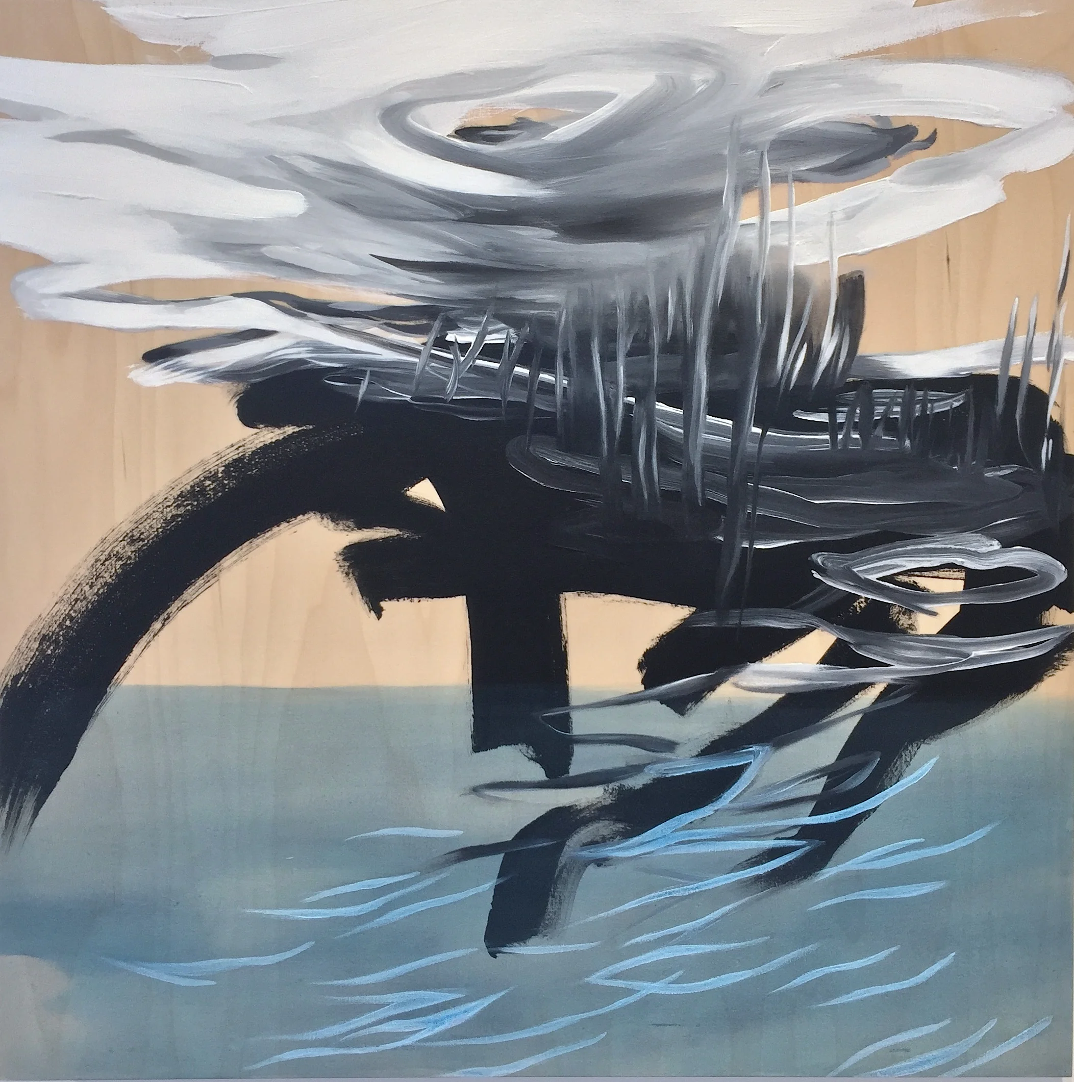Worry Island, Bermuda Triangle, The Mind, 24" x 24", Acrylic on Wood Panel