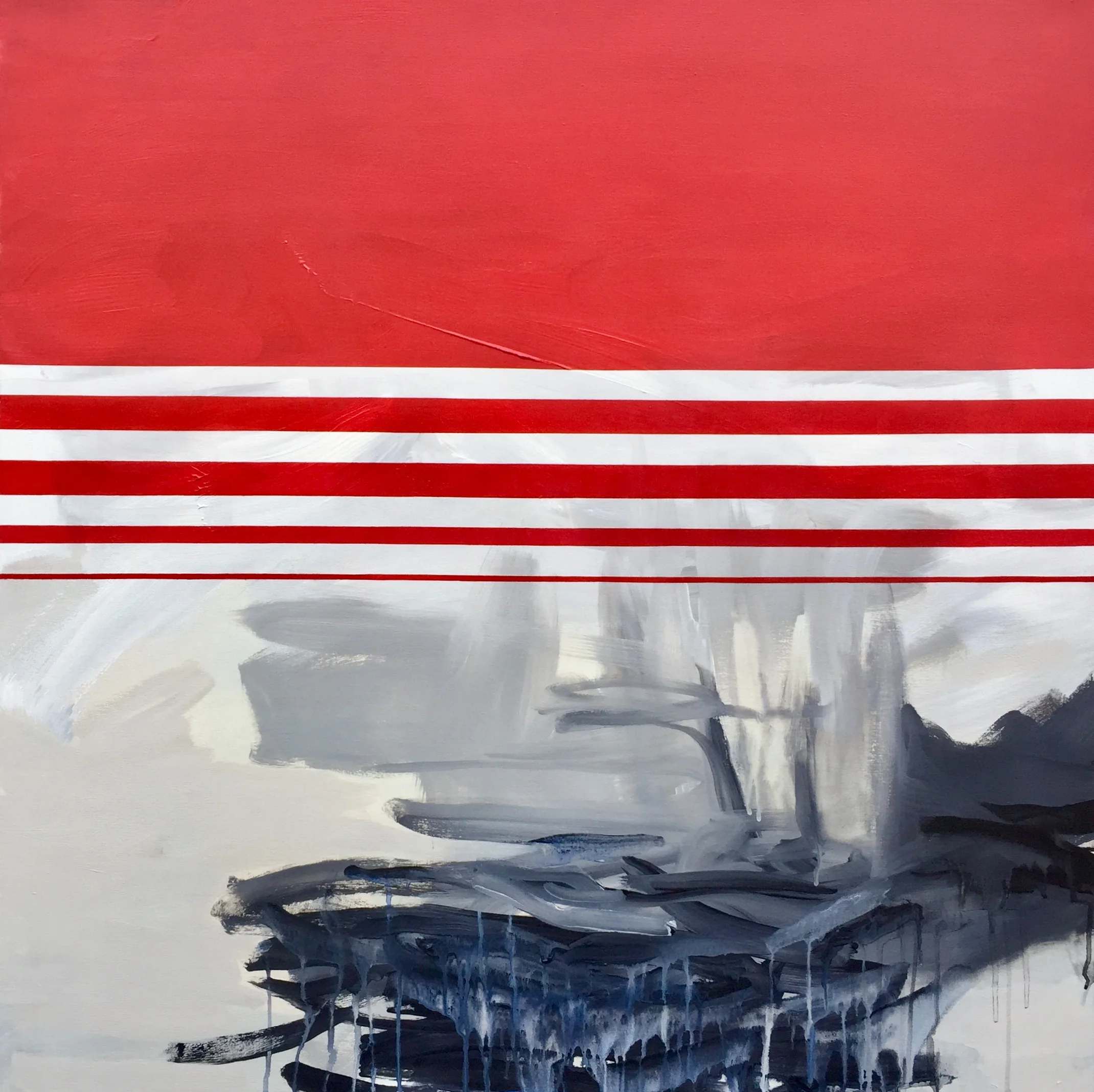 A Thousand Cuts, 36" x 36", Acrylic on Wood Panel
