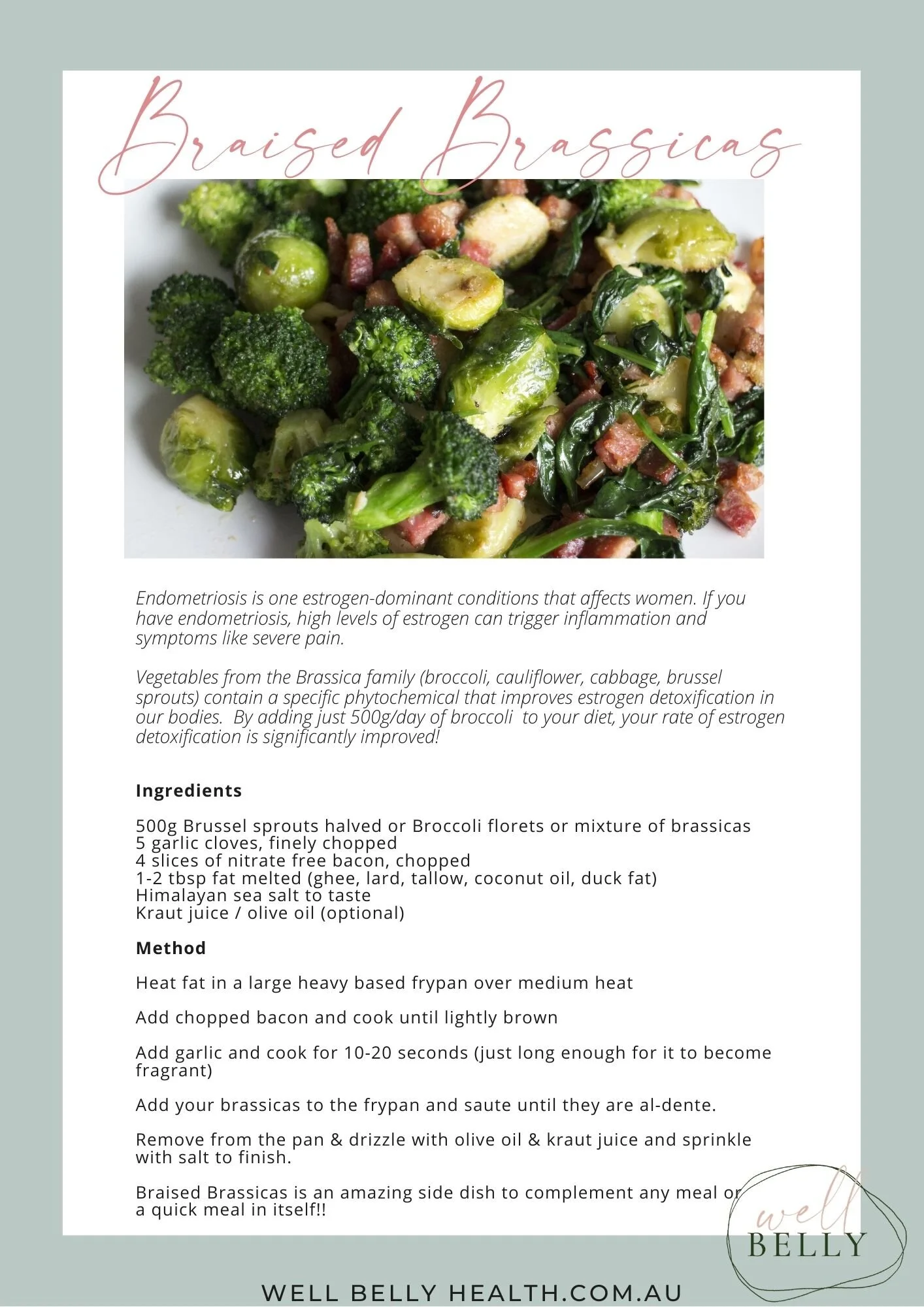 Braised Brassicas = Detox — Well Belly Health