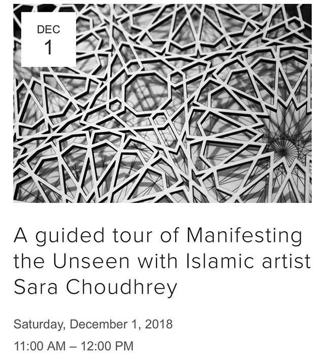 Want to learn more about Islamic Art and the pieces that will be on display in our exhibition? If yes - then this guided tour will be just the ticket! .
Sara Choudhrey is one of our featured artists, and she will be provide an insider’s perspective on the artworks displayed. .
To join the tour, please sign up via our website (link in bio) .
Artwork image: Al Jaqmaqiyya, by @saara_0_0