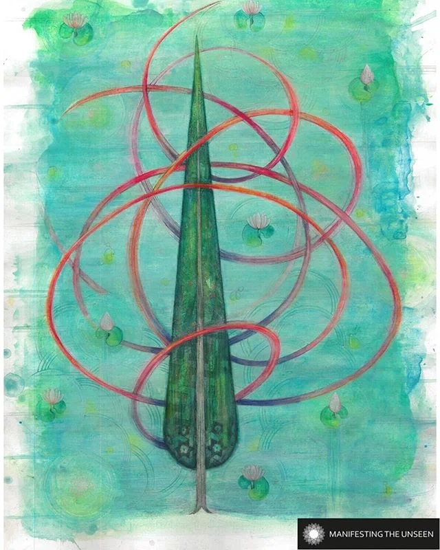 Our next artist in the spotlight is @amber_khokhar .The three pieces shown here are all featured in our current exhibition - which is open until 15 Dec .
Entwined (Purity) 2018
Amber Khokhar
Mixed media including natural pigments
Entwined is a series of artworks inspired by the Cypress Tree motif. Popular in Islamic arts, the tree can represent the Oneness of God.
The painting entwines the traditional with the modern, the ‘Upright’ with the spinning whorl of ‘Dunya’. Entwined (Graceful Cypress) 2018
Amber Khokhar
Natural pigments on handmade paper
Inspired by traditional Safavid* techniques and themes; this painting shows the Cypress Tree has found union with the flowering bower. *The Safavid dynasty ruled modern day Iran from 1501 through to 1736
Entwined (Mercy Rain) 2018
Amber Khokhar
Mixed media including natural pigments
The Cypress Tree is a metaphor frequently encountered in the arts of Islam.
Traditionally entwined by a flowering vine, in this artwork the motif, being isolated, stands resolute amidst a dizzy whorl. .
.
#guestprojects #creativemuslimwomen #islamicart @cypresstree #cypress #entwined #manifestingtheunseen #amberkhokhar
