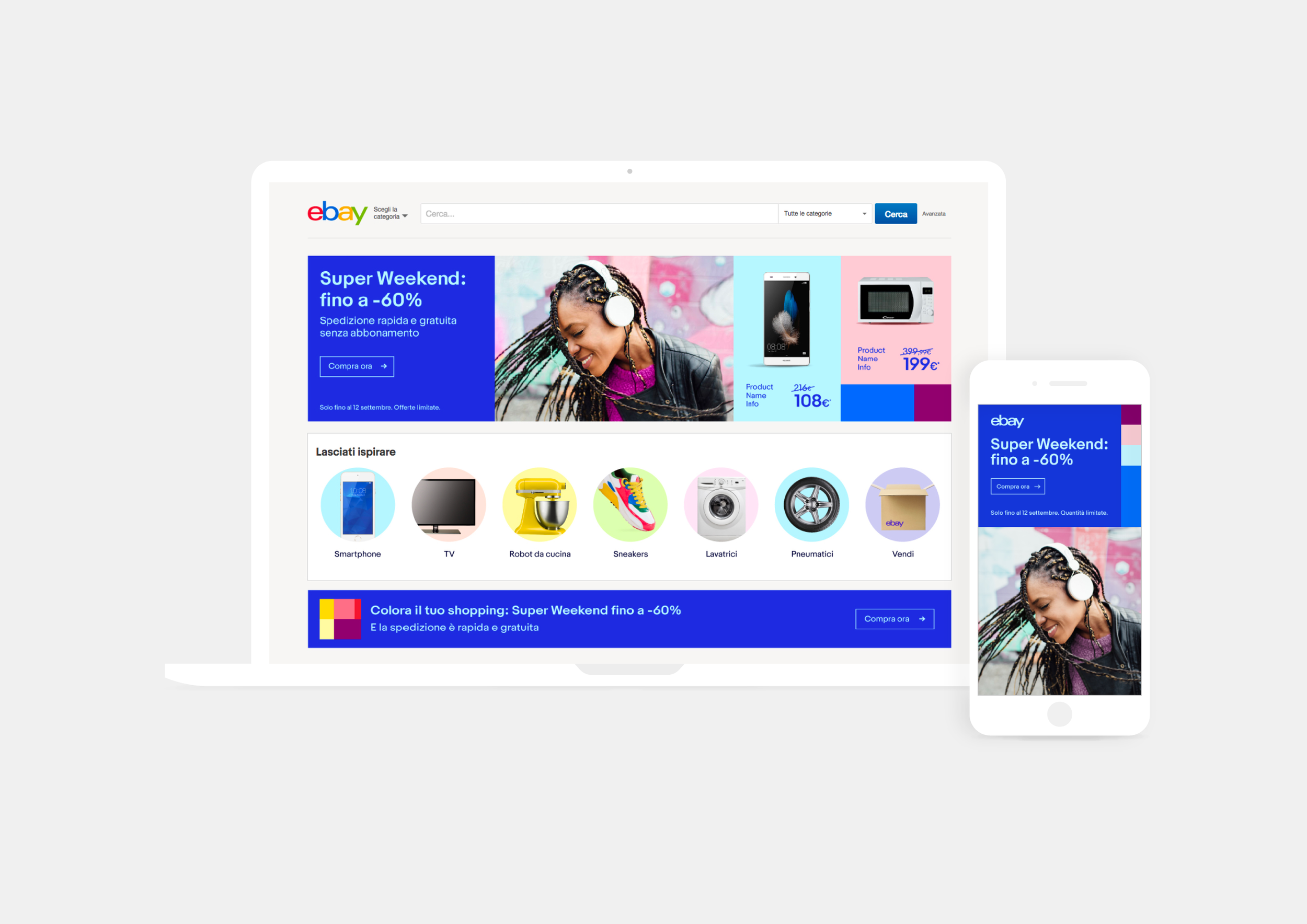  Desktop and mobile homepage takeover, Daily Deals campaign, August 2017. 