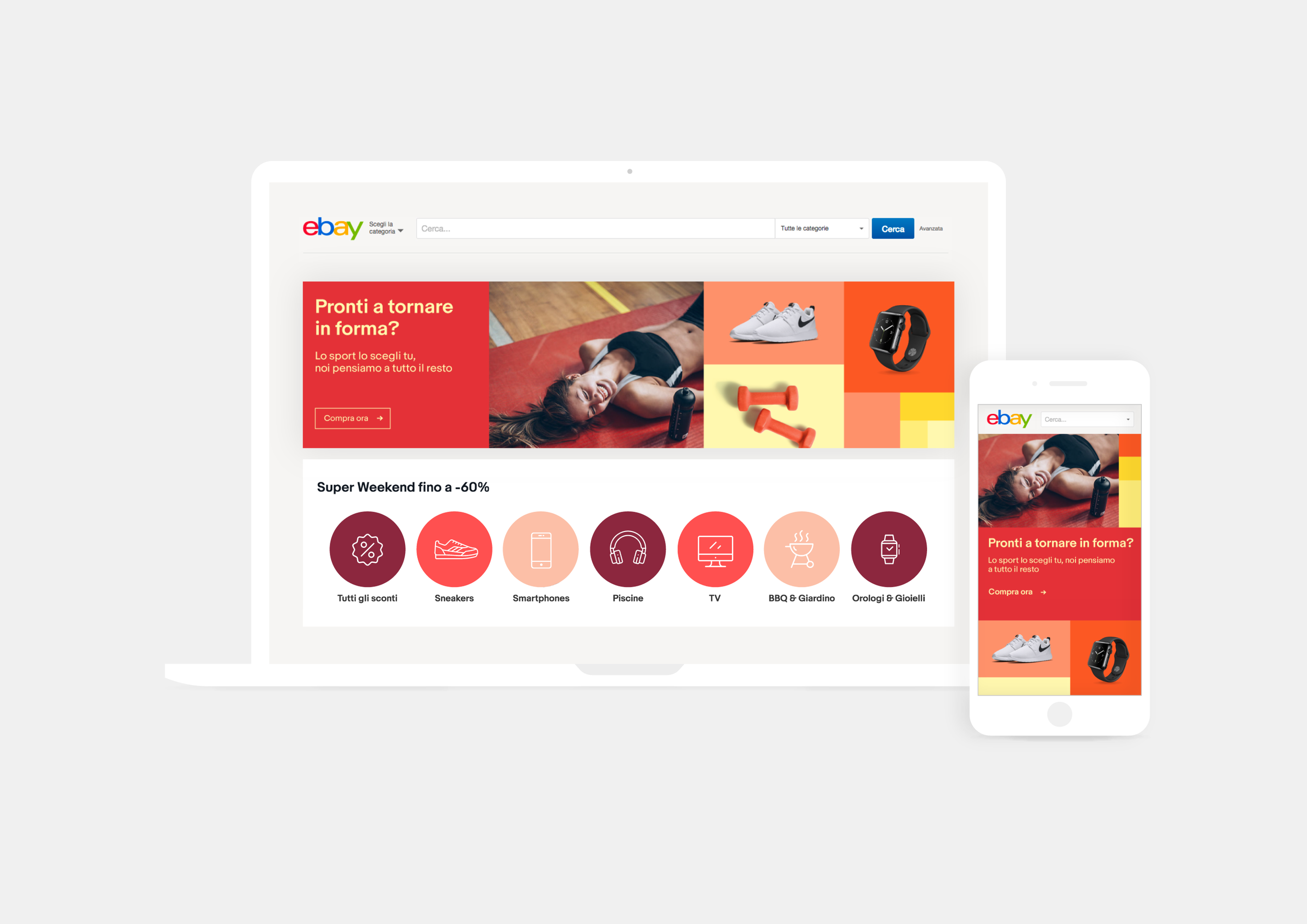  Desktop and mobile homepage takeover, Back in Shape campaign, September 2017.      