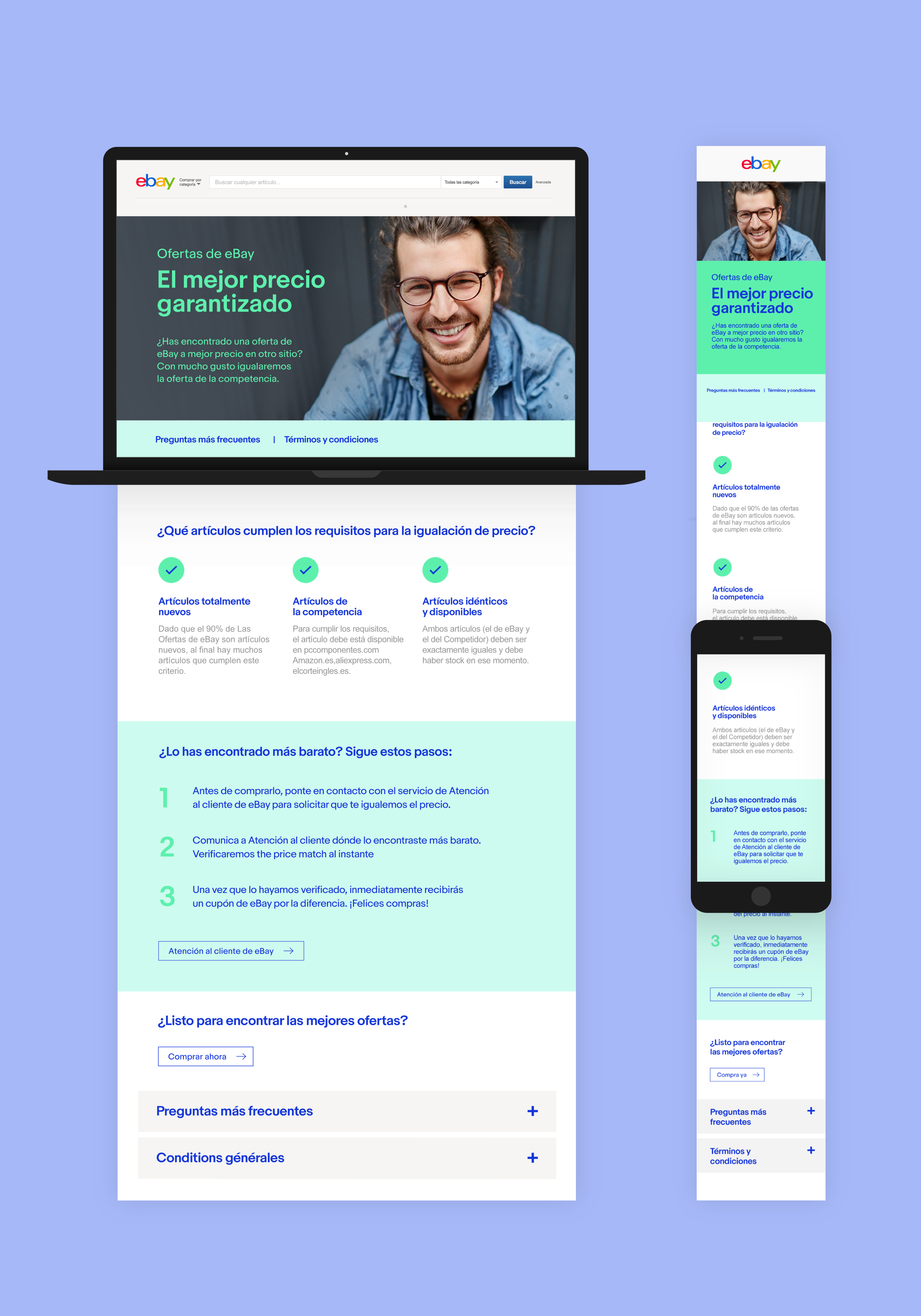  Price Match Guarantee Campaign. Design of the dedicated landing page and all the onsite assets for France, Italy and Spain. 
