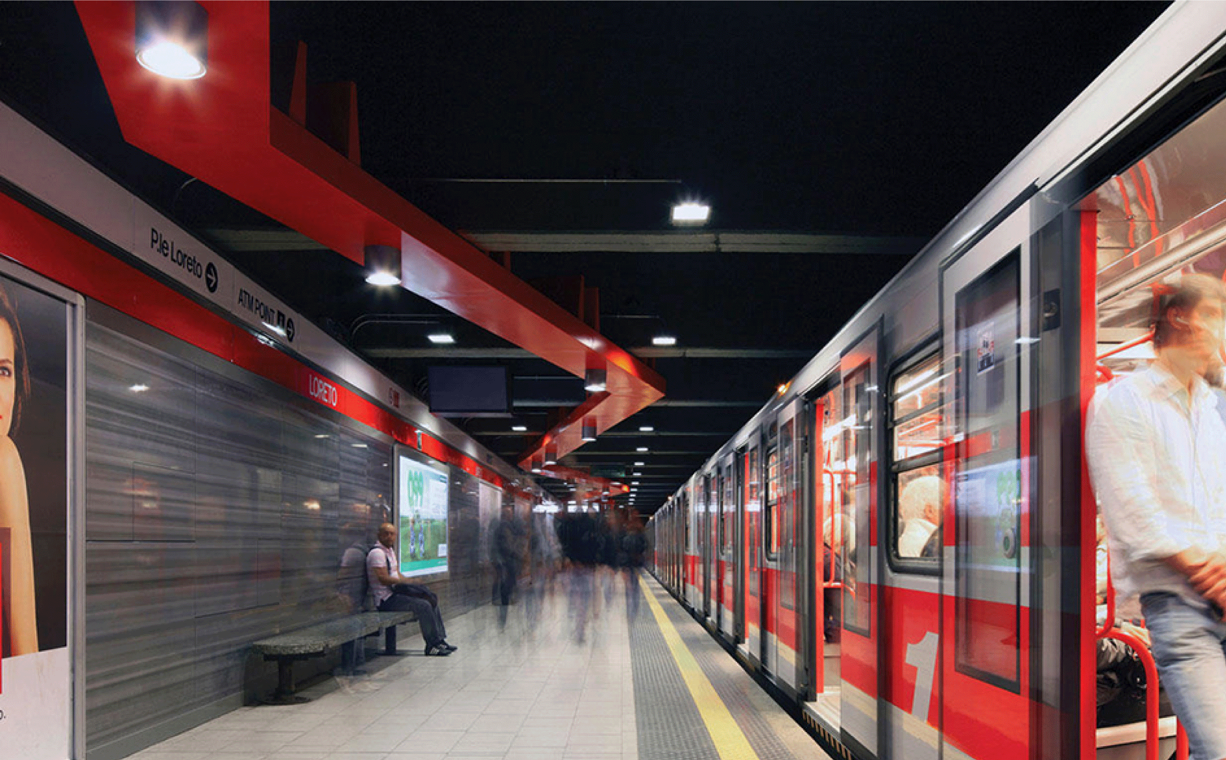  Platform, Rho Fiera, Loreto M1 M2 station. 
