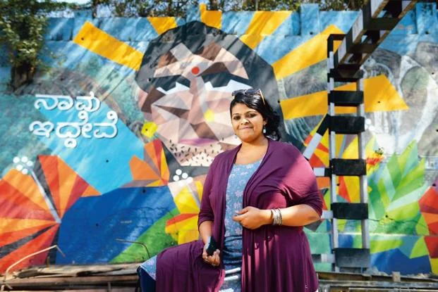 Poornima Sukumar is a muralist, community artist, and illustrator. She uses wall painting as community engagement. For the past few years she has been using her public art projects to enable youth voices, to engage youth in peacemaking and to create awareness around social issues. She feels privileged to have worked on a variety of social causes and human welfare issues alongside government bodies, schools, corporates, restaurants, artist’s residencies and more. Her recent projects include painting a library with rag-pickers children, a wall on the streets of Mumbai’s Red Light district with the daughters of sex-workers, she visited Nepal where she painted a wall with the children orphaned by the 2015 Earthquake, and she continues to create many small-scale projects in schools and juvenile facilities for at-risk young boys and girls throughout Bangalore.