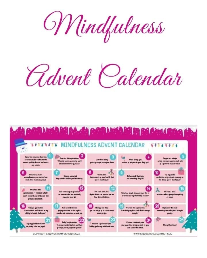 🎄 I put together a Mindfulness Advent Calendar. 🎄

To be honest, I didn't just create this for you. I also created it for myself, because I really need those little reminders right now to help me feel more calm and at ease. 

If YOU know that you t