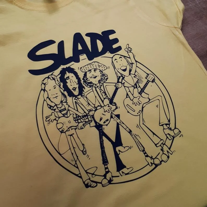 Slade T-shirt Dave Hill 70s Vintage Style Album Tour LP Record 