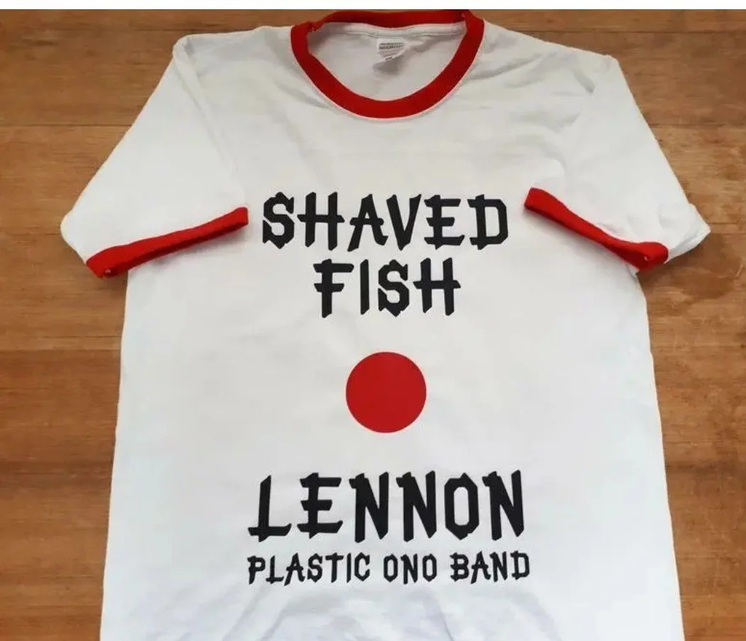 John Lennon Shaved Fish Plastic Ono Band Ringer T-shirt Rare 