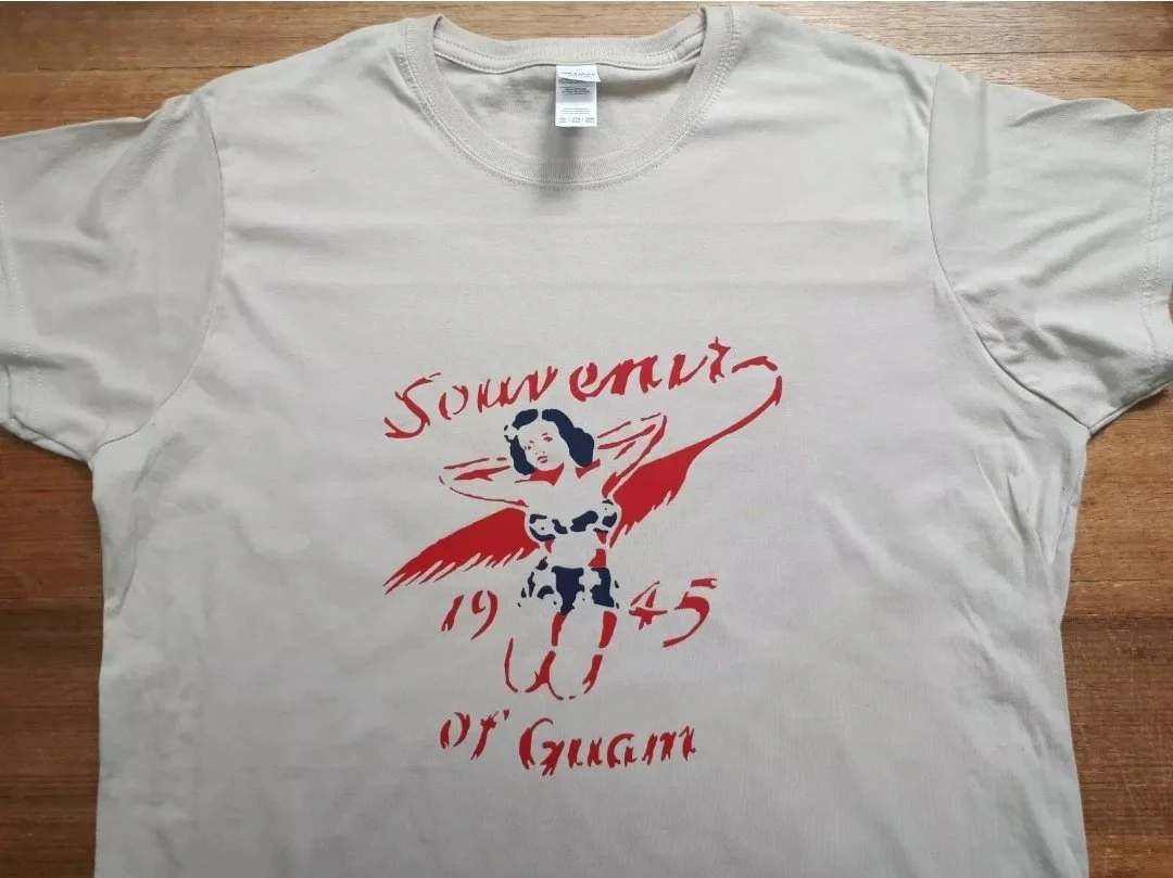 Souvenir of Guam WW2 Short Sleeve T-shirt 40s US Military World War II Army Workwear Vintage Style