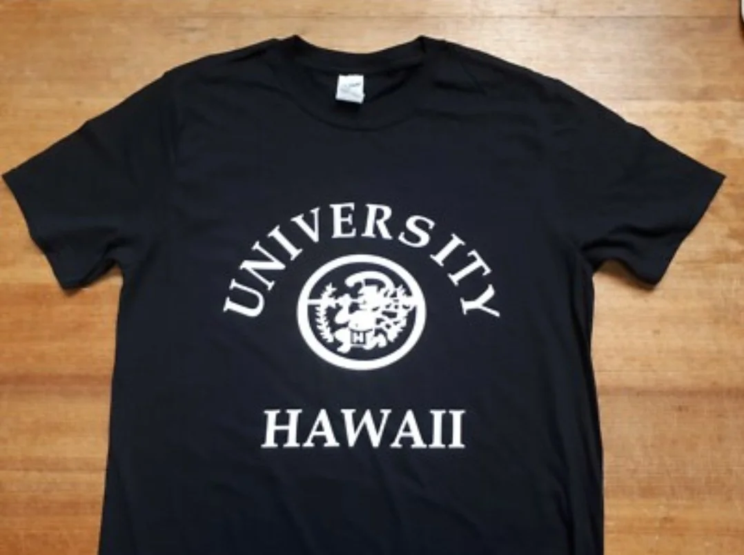 University of Hawaii Short Sleeve T-shirt Keith Richards 60s 70s Vintage Style