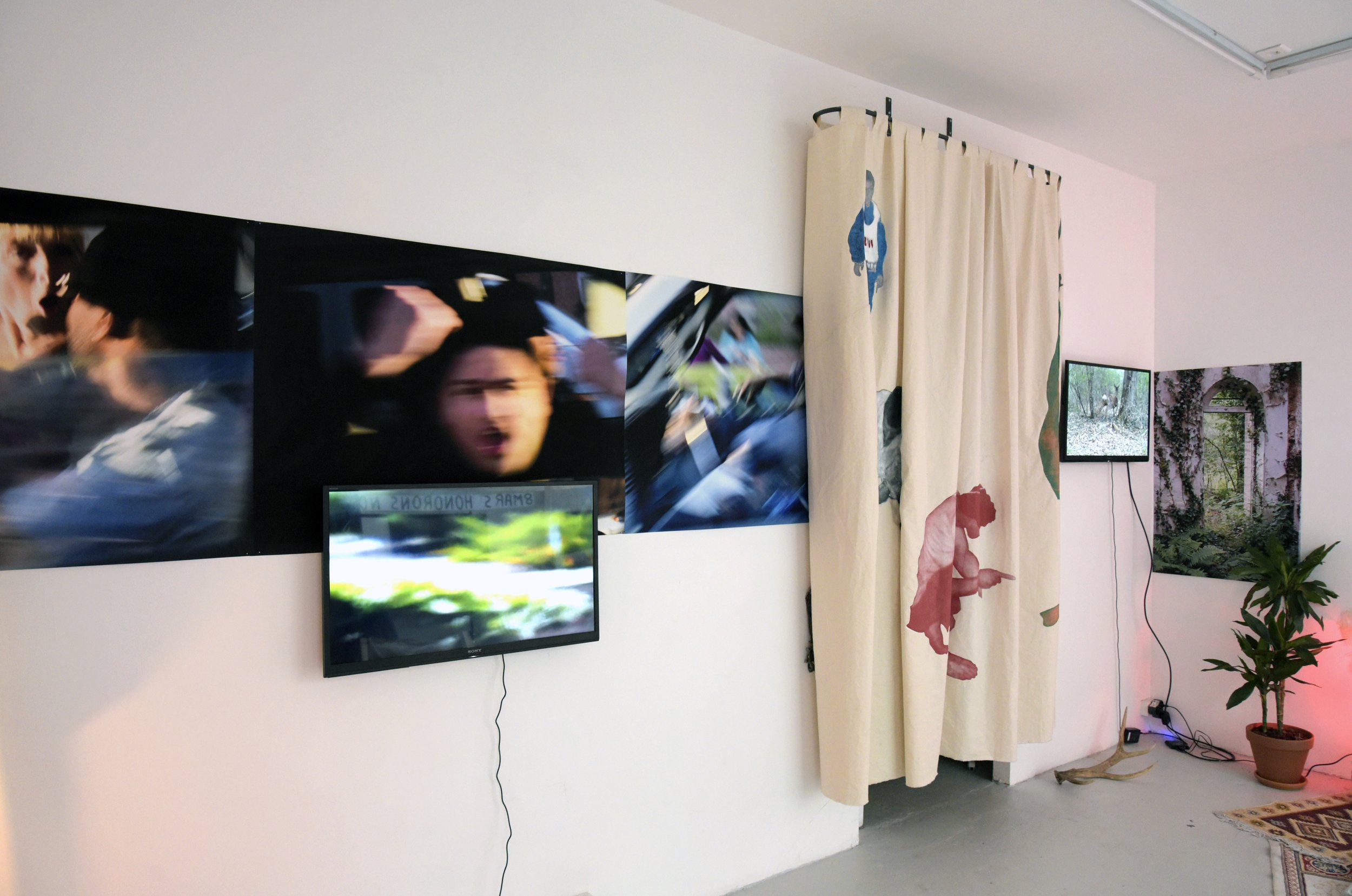 Installation view (Cars Galore on the left)