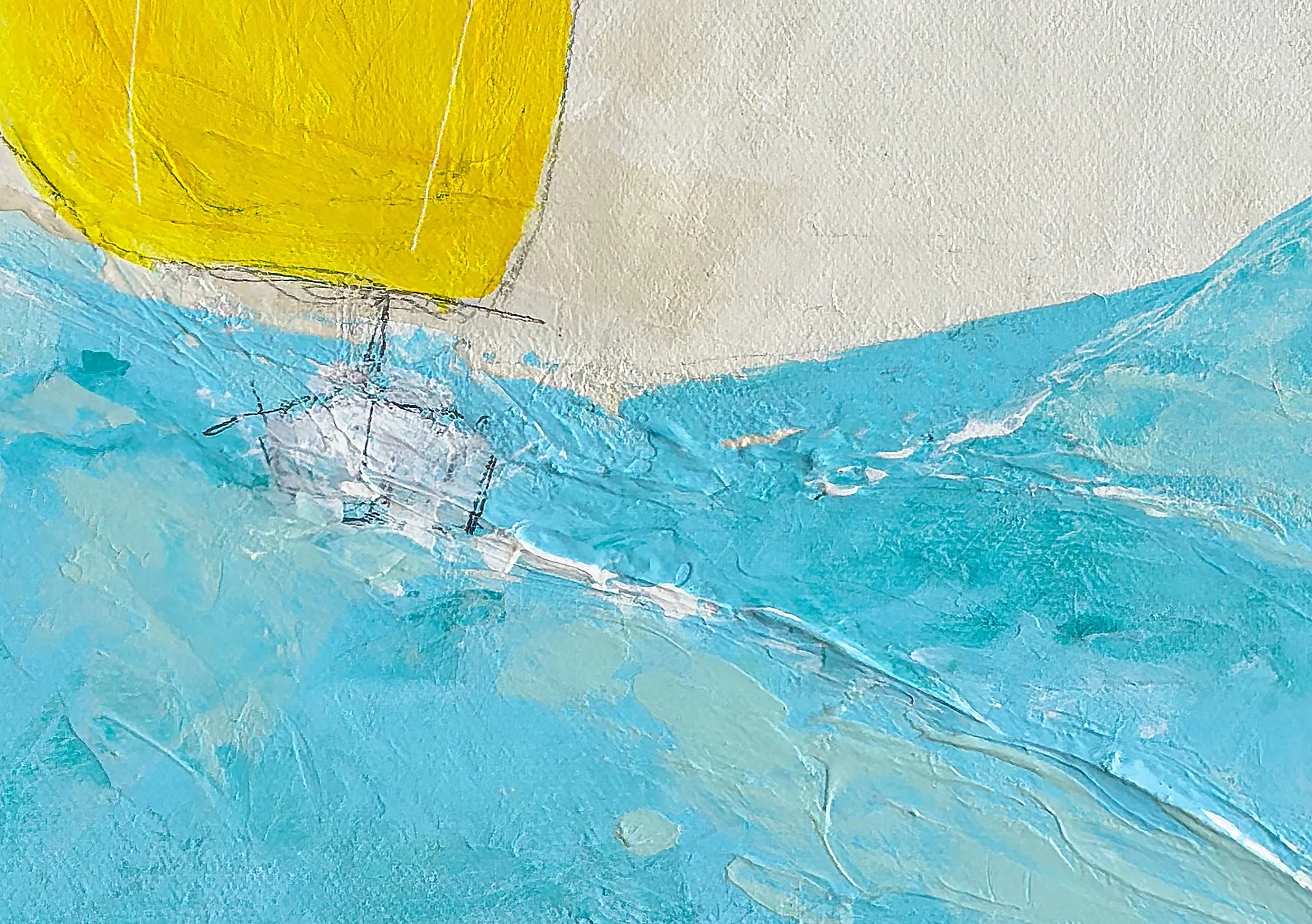 Details in a Fine Art Sailboat Painting by John Baran
