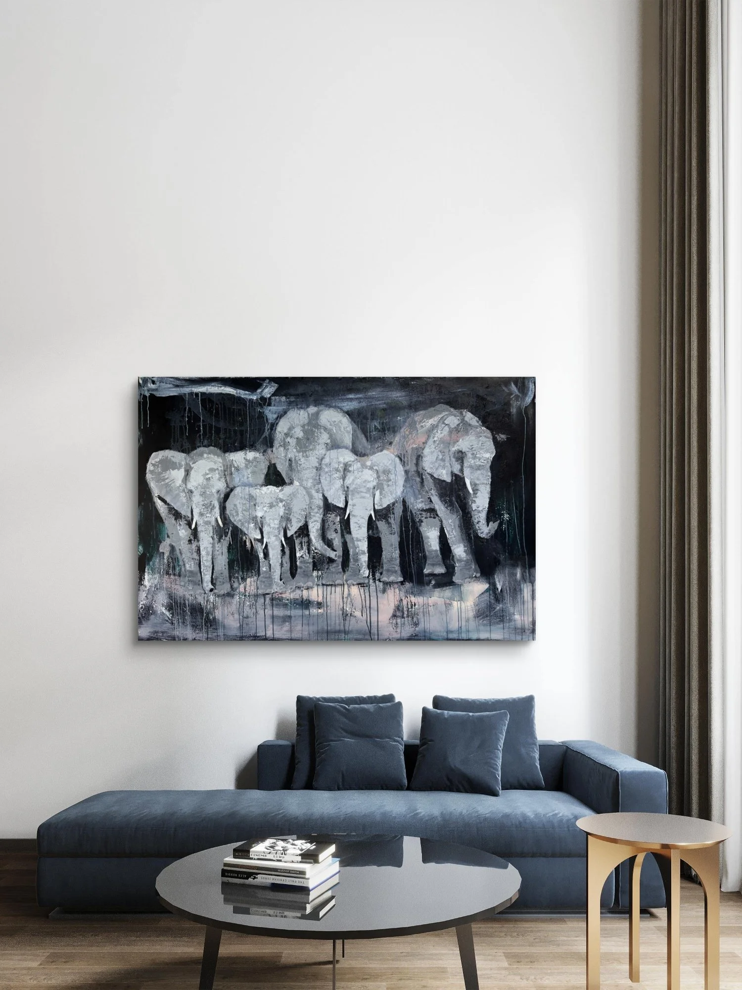 John-Baran-Fine-Art-Elephant-Painting Living Room View.JPG