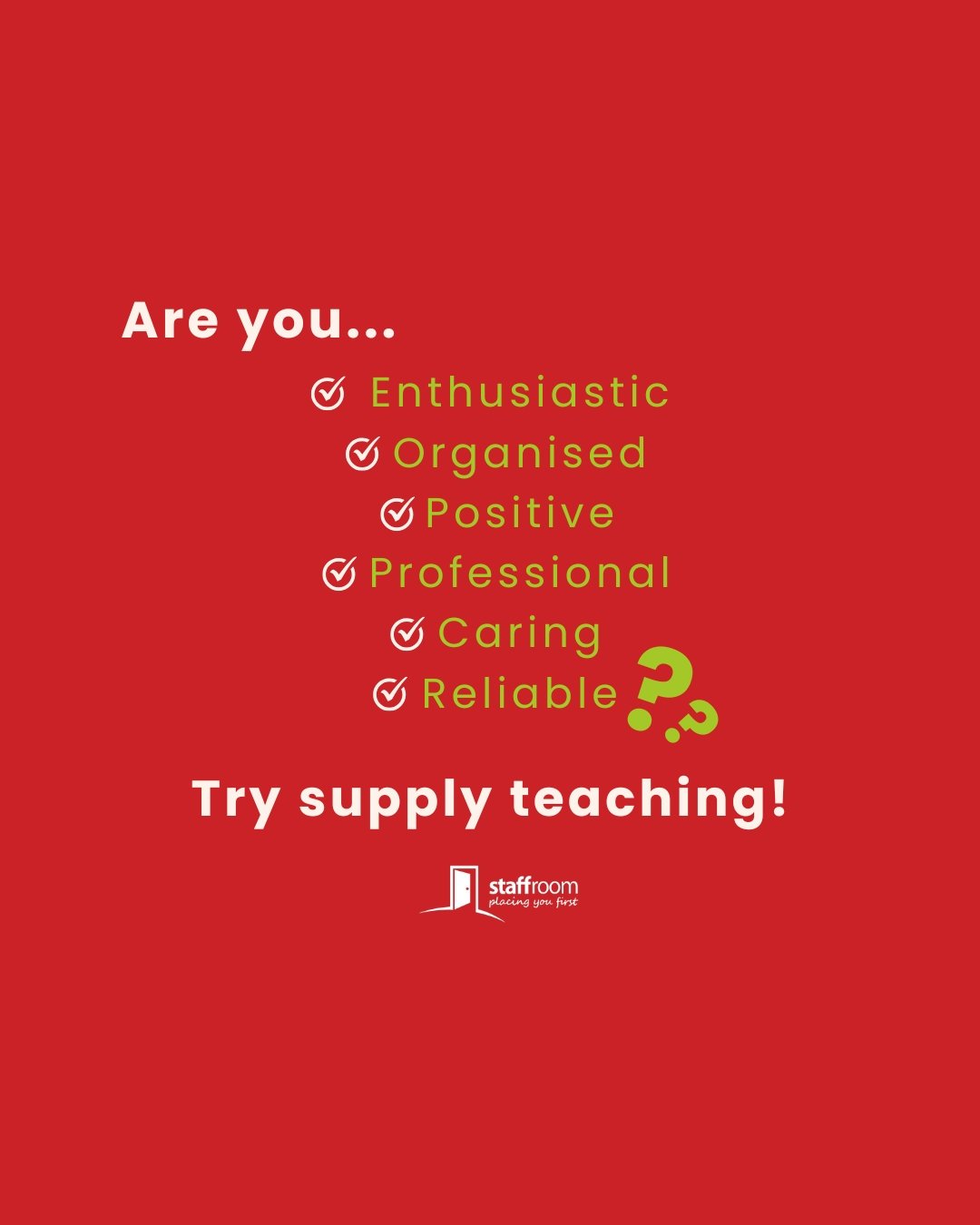 Working in supply requires a specific set of skills that are transferrable to and from a huge range of professions! If you have any of these characteristics we would LOVE to work with you!

#SwanseaJobs #educationmatters #teaching #NewportJobs
#educa