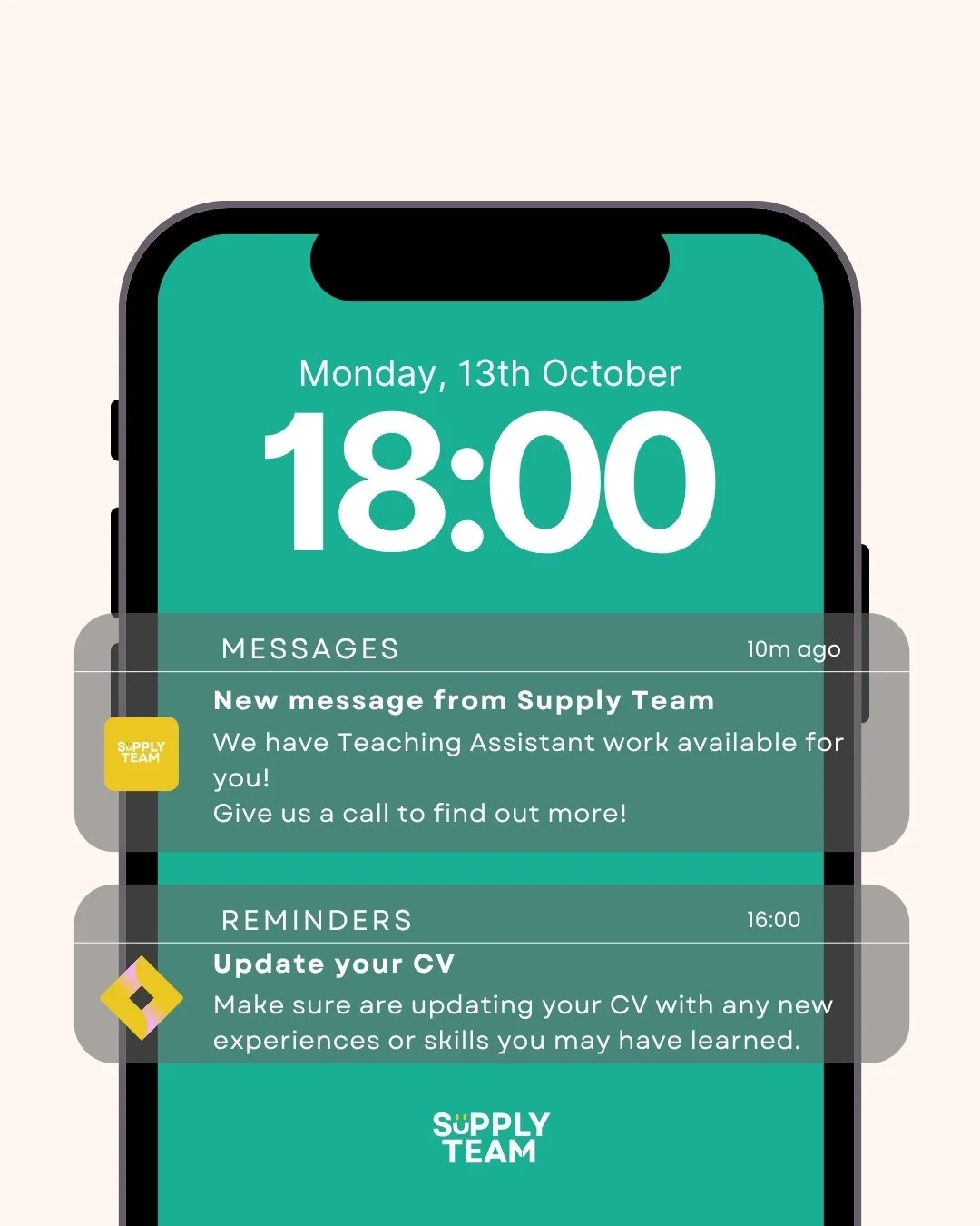 Always check your messages!
We are constantly on the phone calling or texting our candidates to keep them up to date with work and job roles we have available!