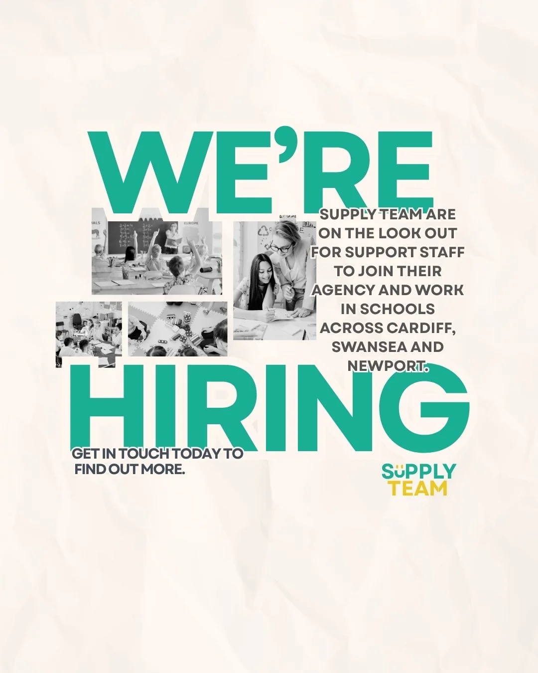 We're currently hiring support staff to join our agency and work in schools across South Wales!π
Get in touch today to find out what roles we have available!
Call us on - (Cardiff) 02922 529 946 βοΈ
 - (Swansea) 01792 439 946 βοΈ
Email us at - hell