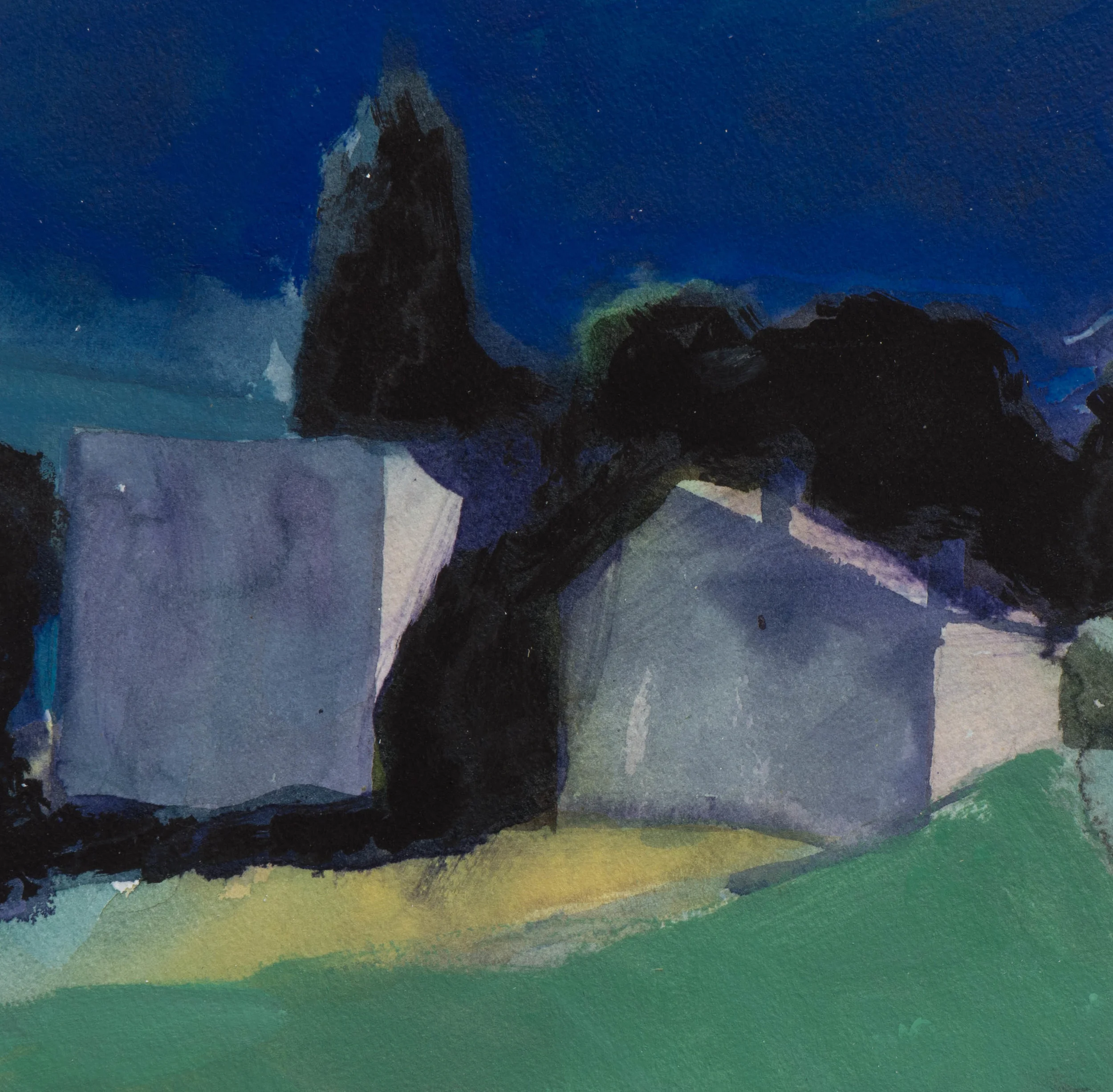 Nuit Toscane, 21x21,5cm. Technique mixte, 2018, Collection particulière