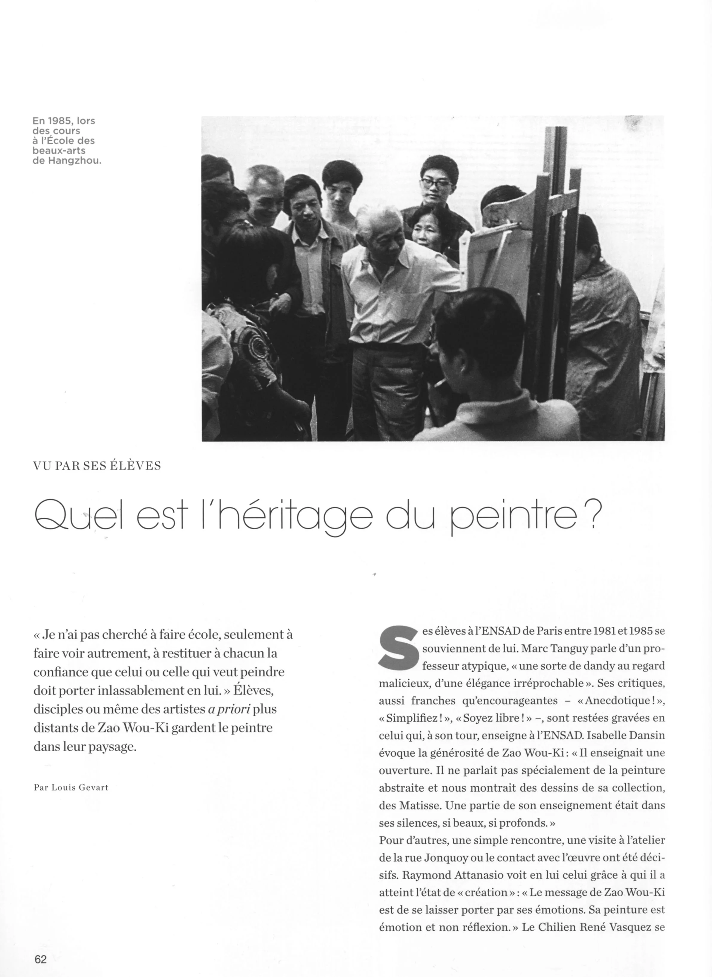 Beaux-Arts Magazine, numéro spécial Zao Wou Ki
