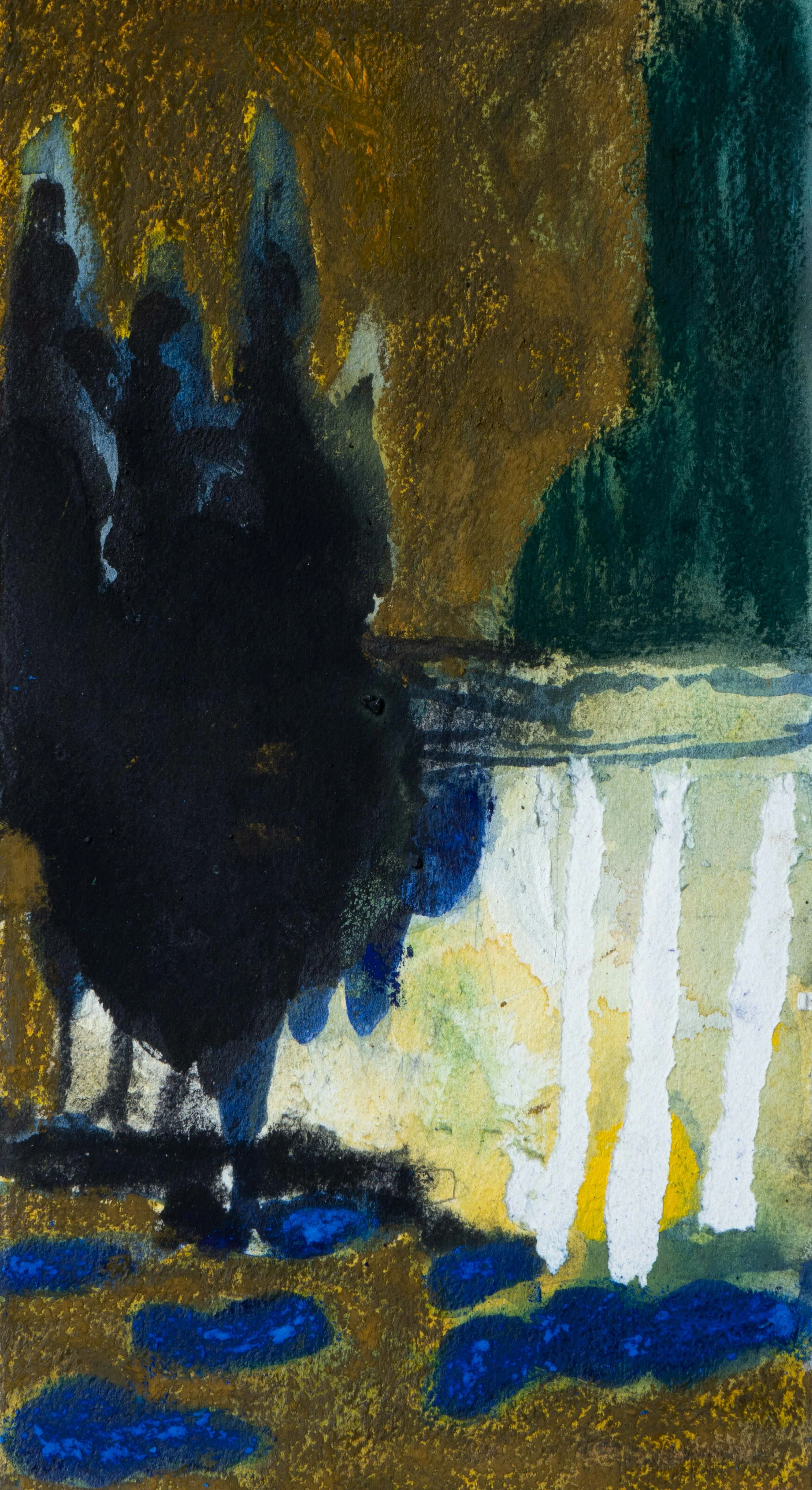 Nocturne, 33x18cm. Technique mixte sur papier monté sur panneau, 2018