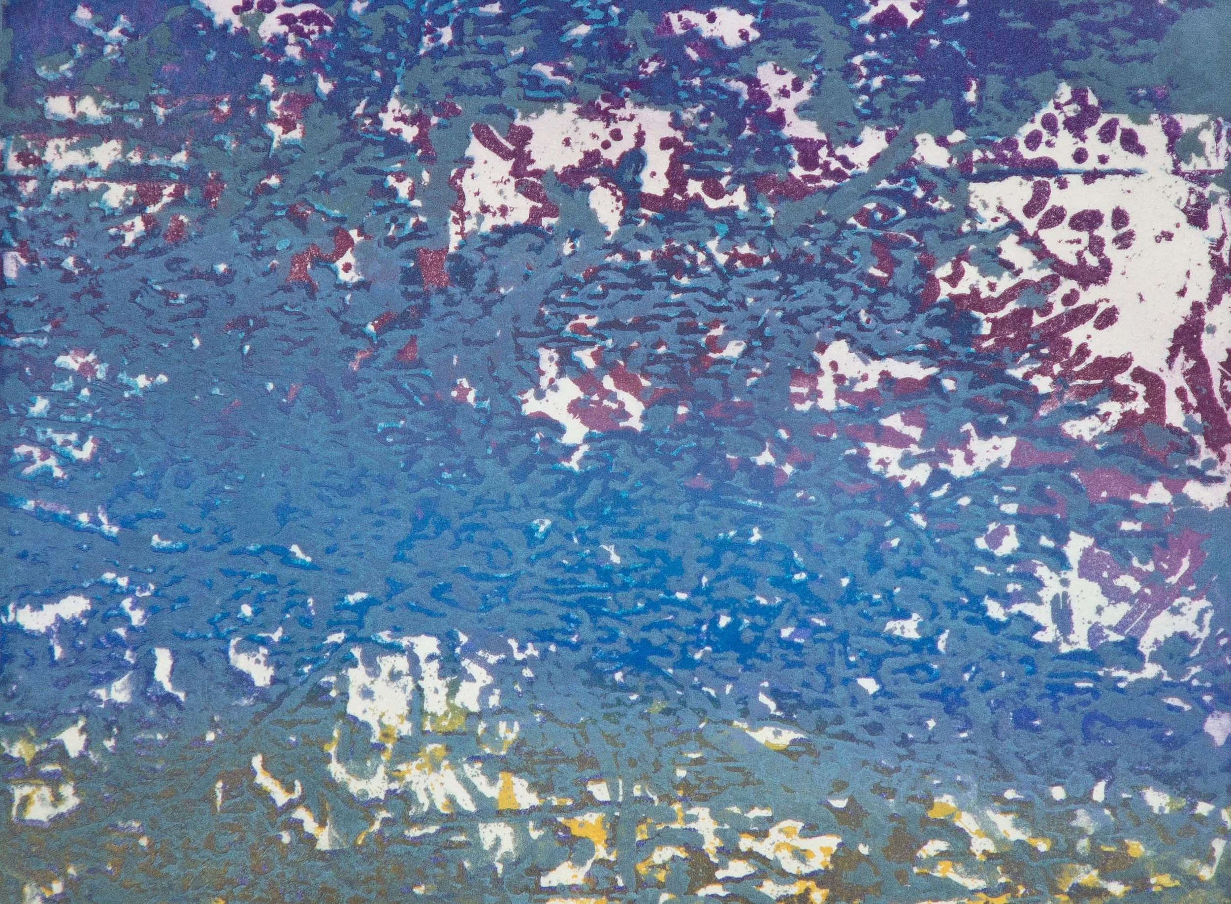Mortefontaine 12, image 20x27cm. Aquatinte couleur monotype, 2011, collection particulière