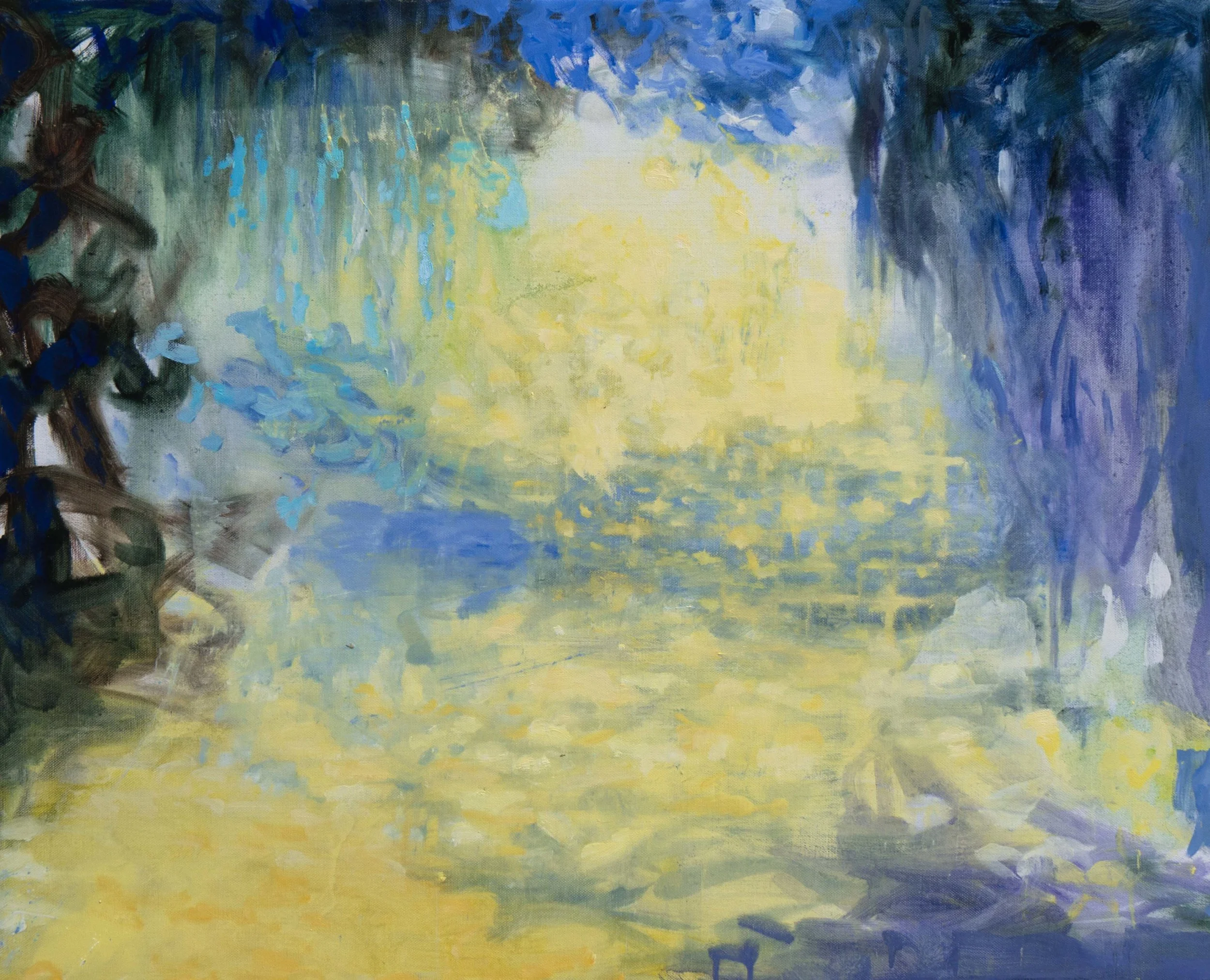 Souvenir du Jardin de Monet, 81x100cm. Huile sur toile, 2016, collection galerie l'Atelier