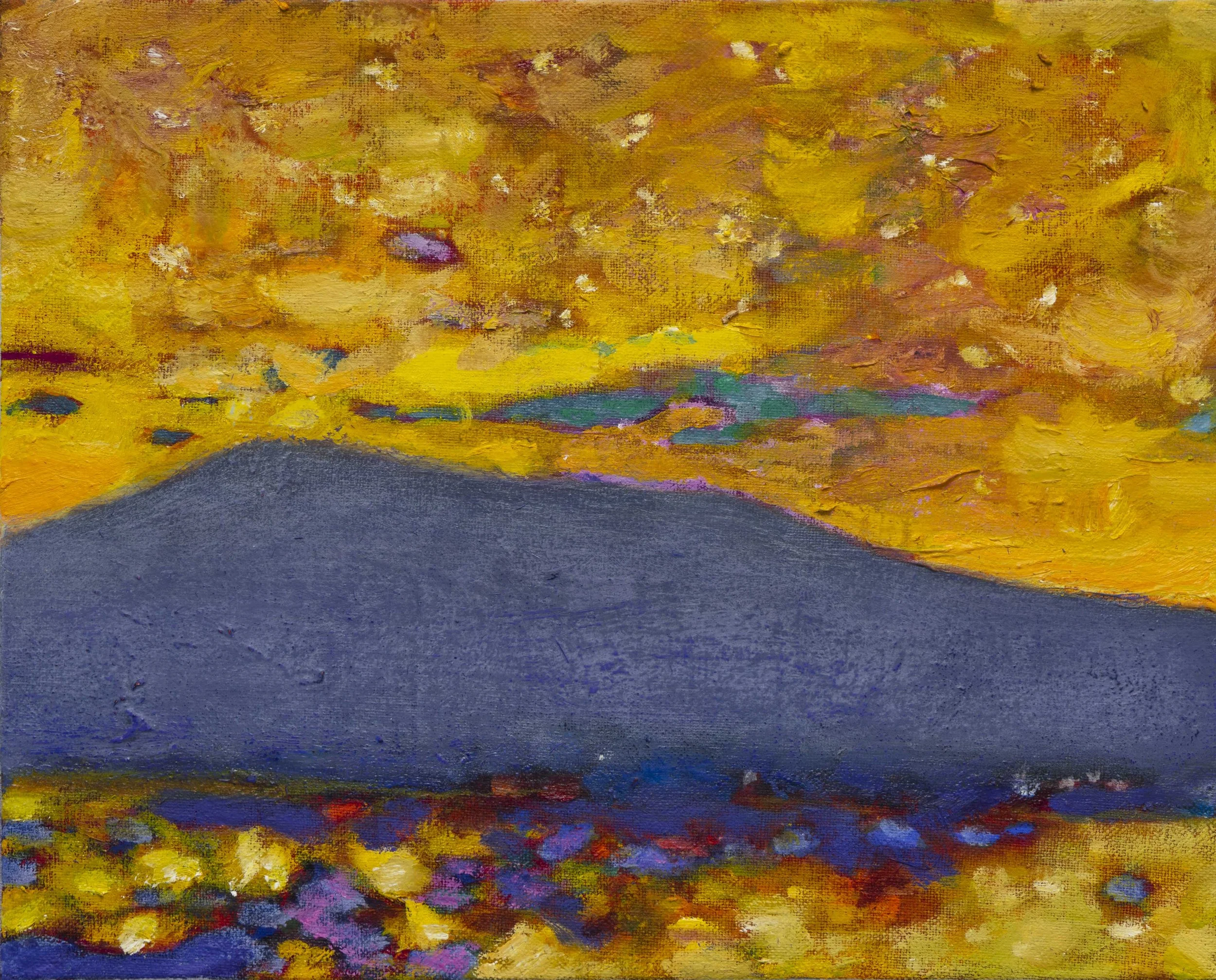 Lagune, 33x41cm. Acrylique et huile sur toile, 2025