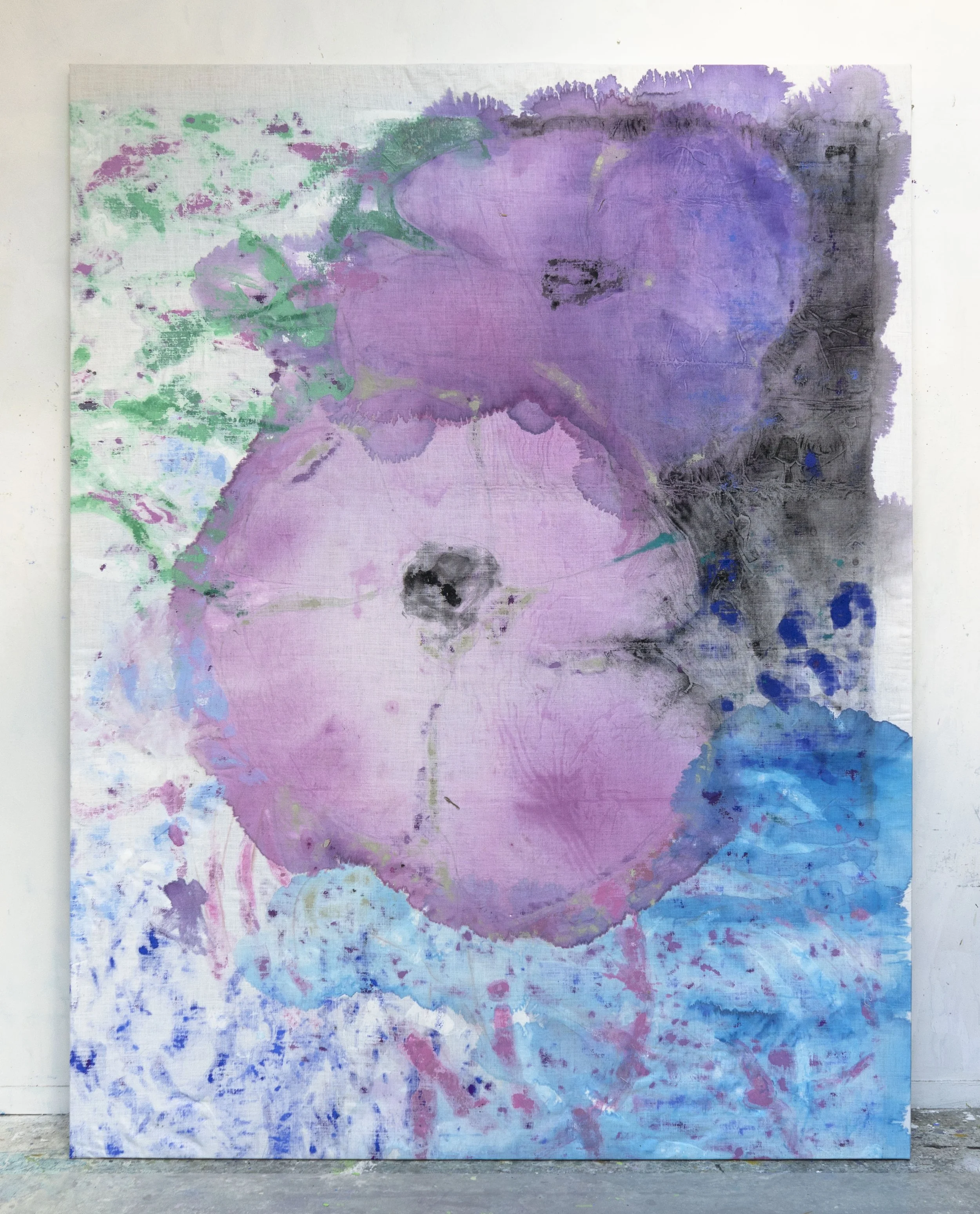  Floraison, 260x200cm. Acrylique et pigments sur toile, 2022 