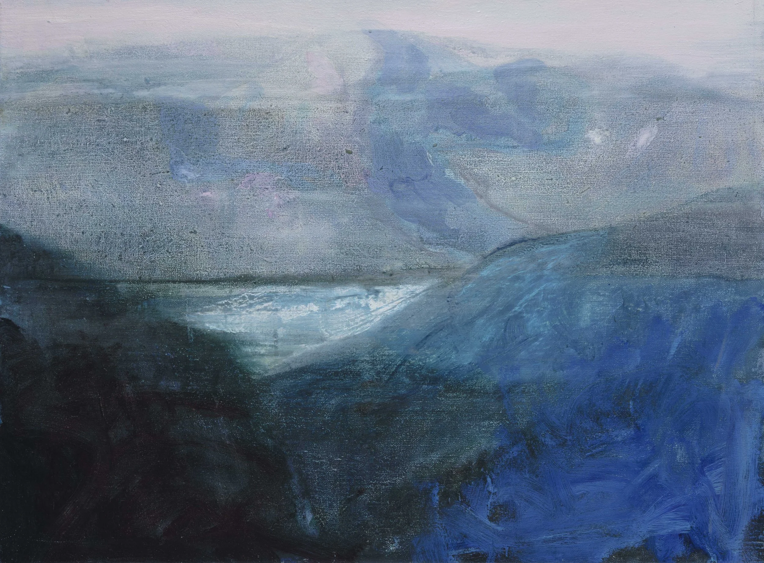  Lac, Montagne, 60x81cm. Huile sur toile, 2013 -  Lake, Mountain, 23.6 × 31.9 inches. Oil on canvas, 2013  