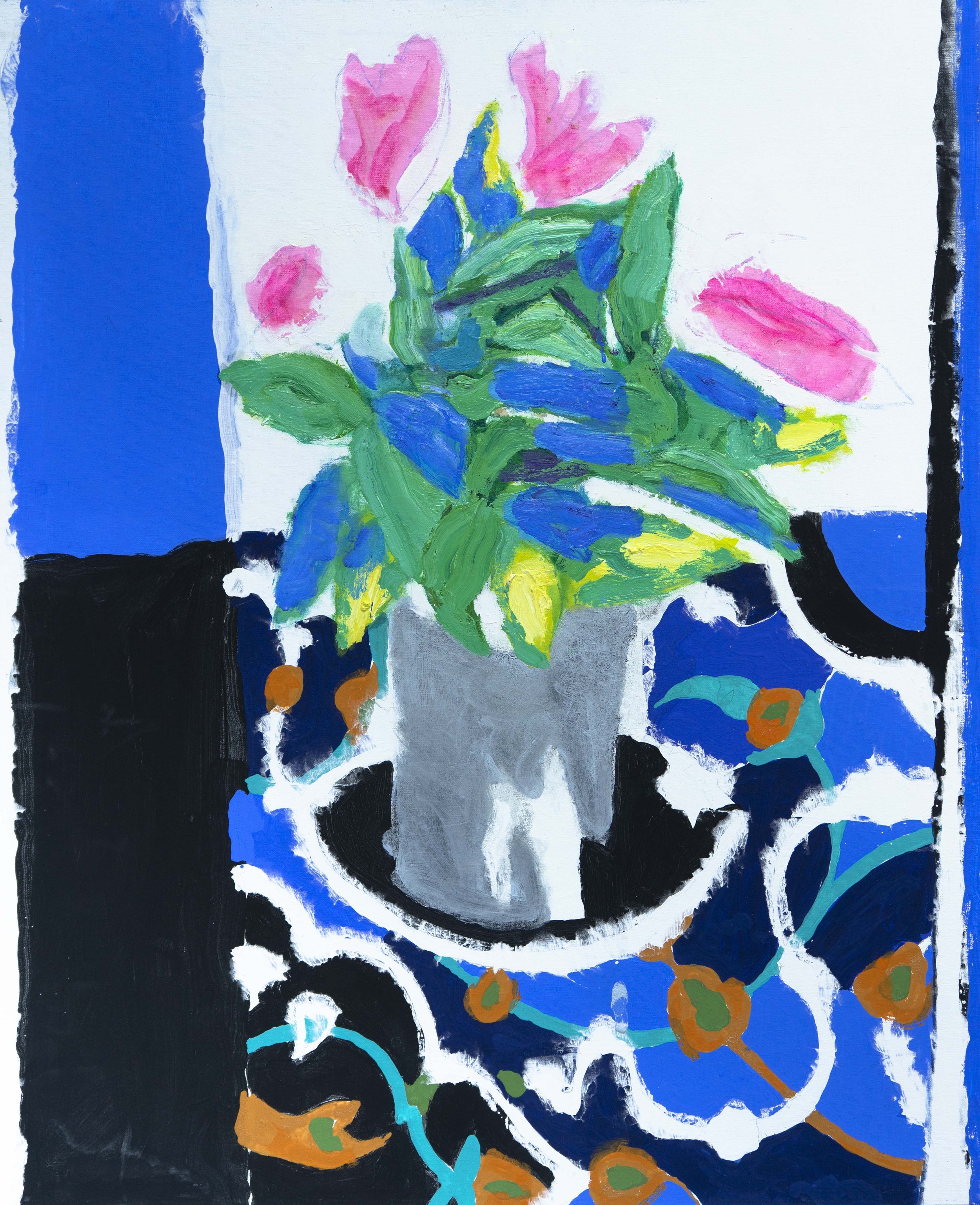  Matissien (2), 100x81cm. Acrylique et huile sur toile,  Matissian (2), 39.4 × 31.9 inches. Acrylic and oil on canvas,  2024 