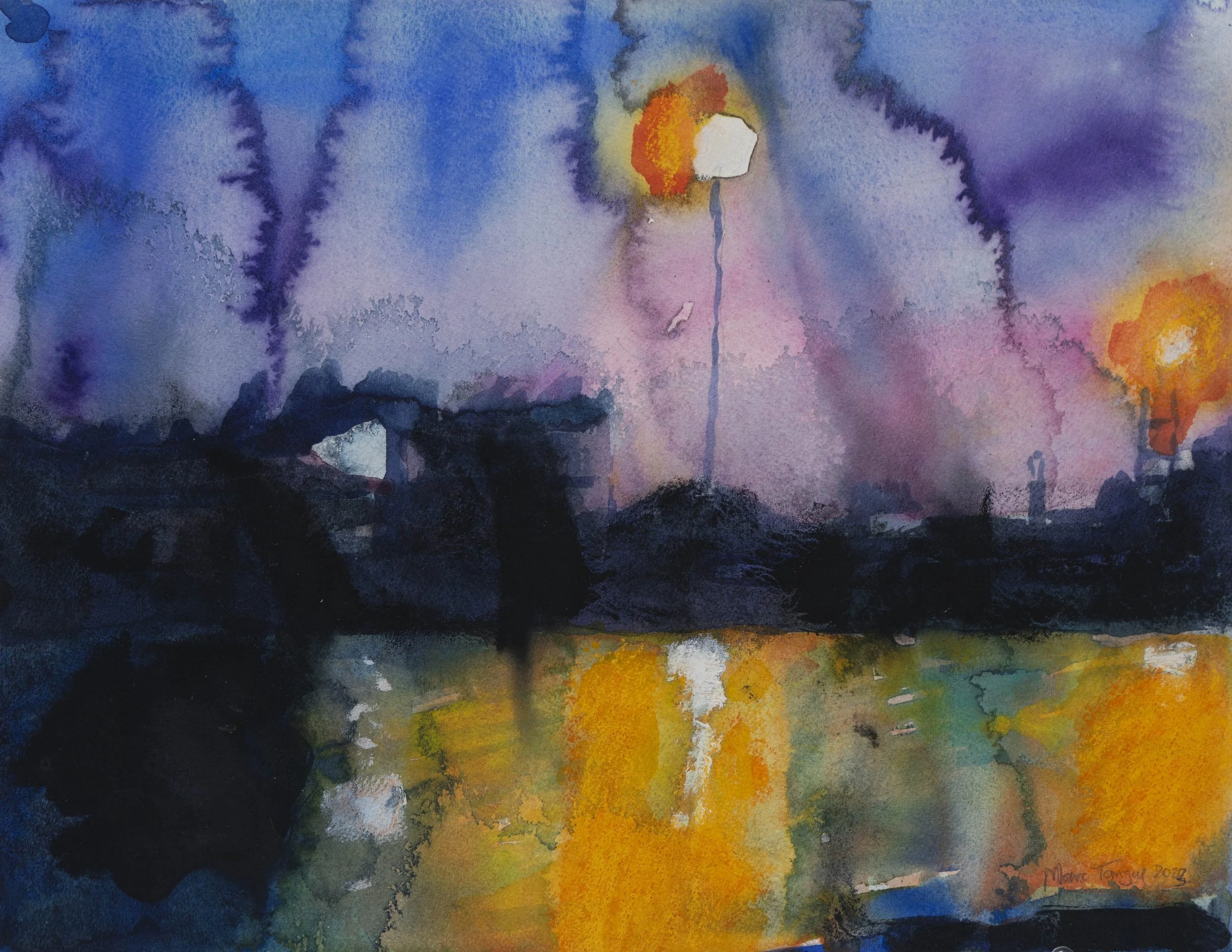  Venise, 32x41cm. Technique mixte sur papier monté sur panneau -  Venice, 12.6 × 16.1 inches. Mixed media on paper mounted on board , 2026 