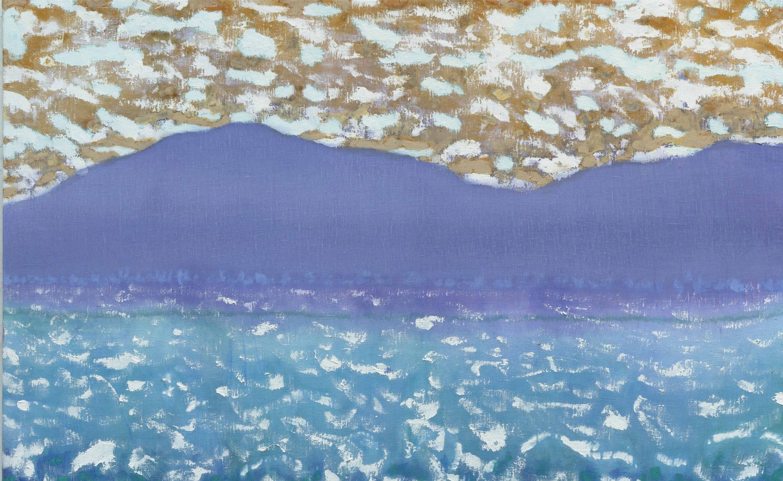 Lagune, Hiver, 81x130cm. Acrylique sur toile -  Lagoon, Winter, 31.9 × 51.2 inches., Acrylic on canvas,  2025 
