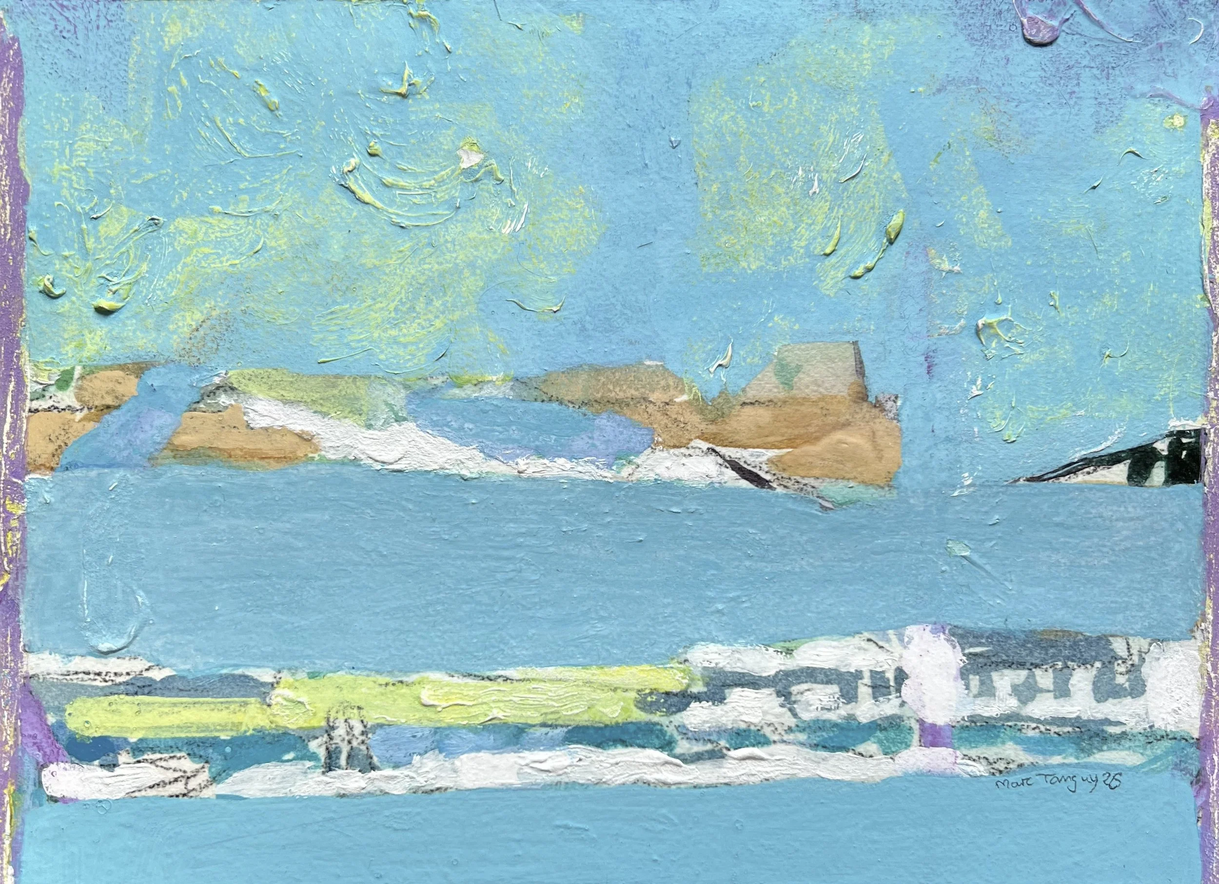  Mer, 23 x 31 cm. Huile et acrylique sur papier monté sur panneau -  Sea, 9.1 × 12.2 inches. Oil and Acrylic on mounted on board , 2026 