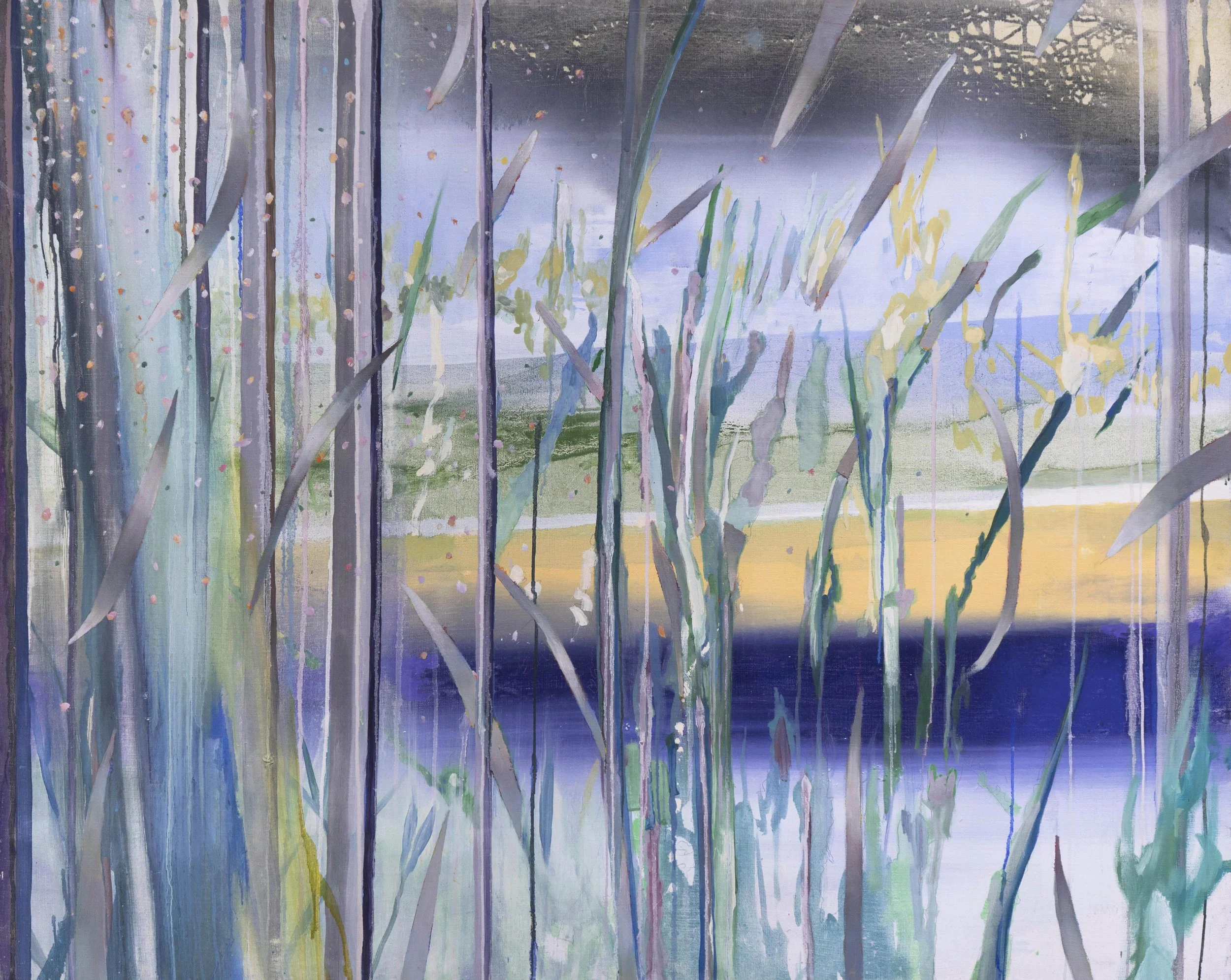  Etang, 130x162cm. Huile sur toile -  Pond, 51,2 x 63,8 inches, Oil on canvas,   2014 