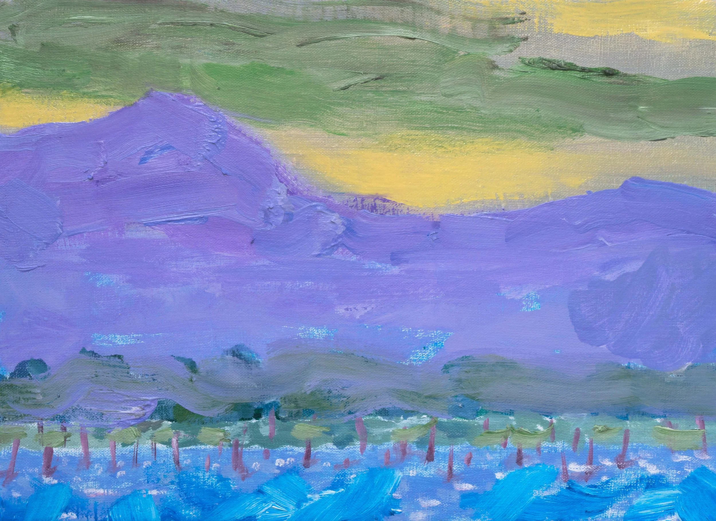  Lagune et Montagne, 24x33cm. Huile sur toile -  Lagoon and Mountain, 9.4 × 13.0 inches. Oil on canvas , 2026 