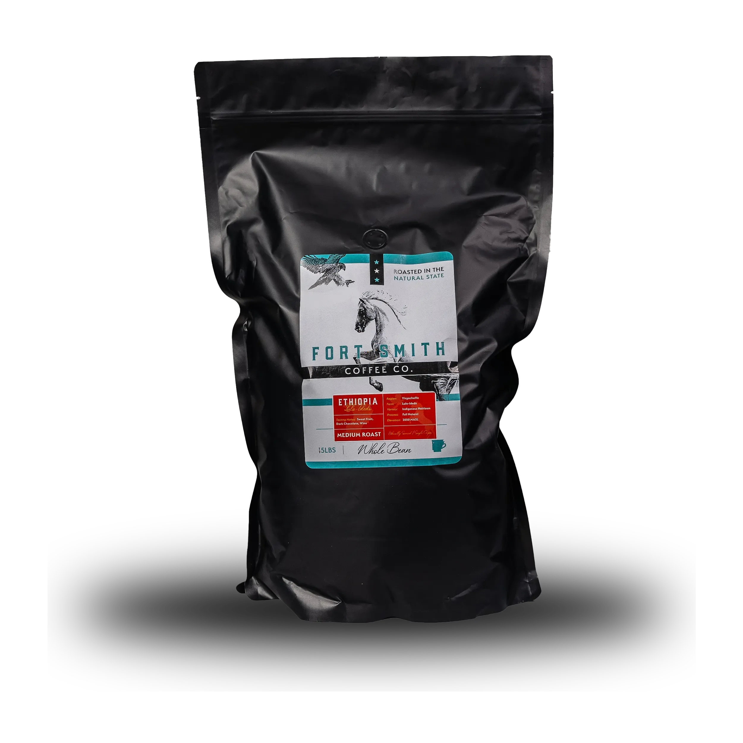 Black, 12 pound bag of ETHIOPIA - Dinqee Irba beans